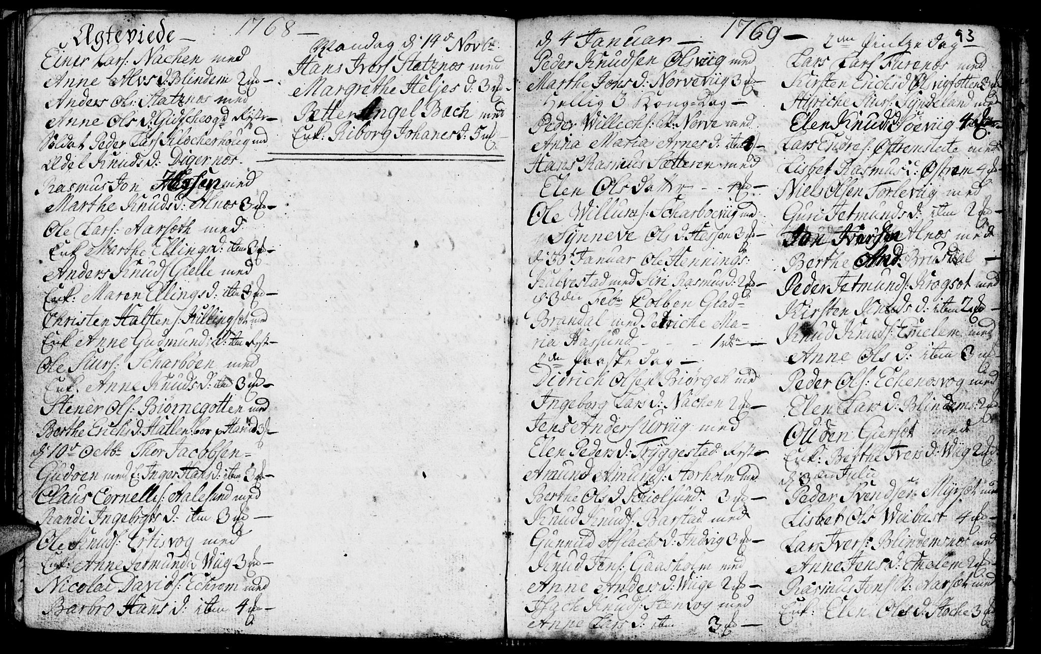 Ministerialprotokoller, klokkerbøker og fødselsregistre - Møre og Romsdal, AV/SAT-A-1454/528/L0420: Klokkerbok nr. 528C01, 1764-1784, s. 93