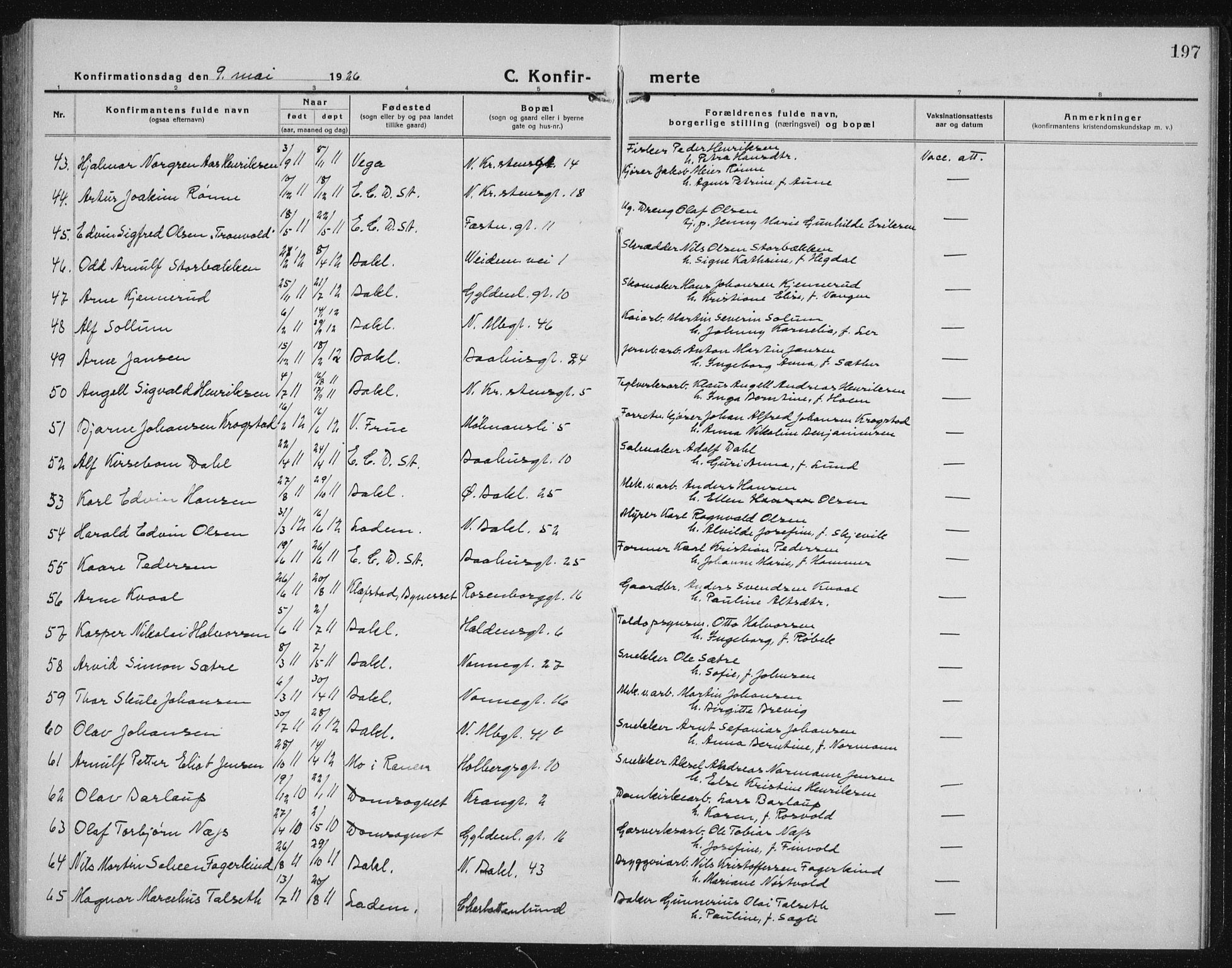 Ministerialprotokoller, klokkerbøker og fødselsregistre - Sør-Trøndelag, AV/SAT-A-1456/604/L0227: Klokkerbok nr. 604C10, 1923-1942, s. 197