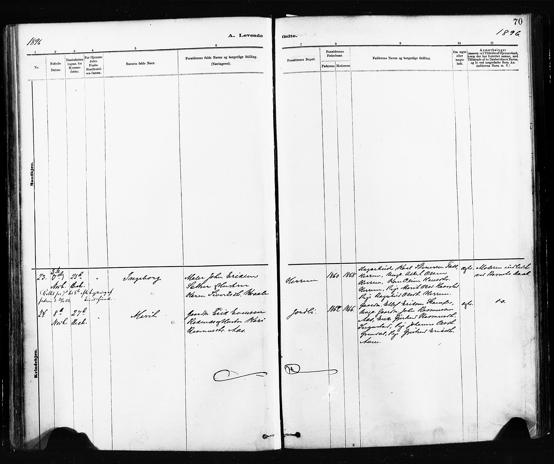 Ministerialprotokoller, klokkerbøker og fødselsregistre - Sør-Trøndelag, SAT/A-1456/674/L0871: Ministerialbok nr. 674A03, 1880-1896, s. 70