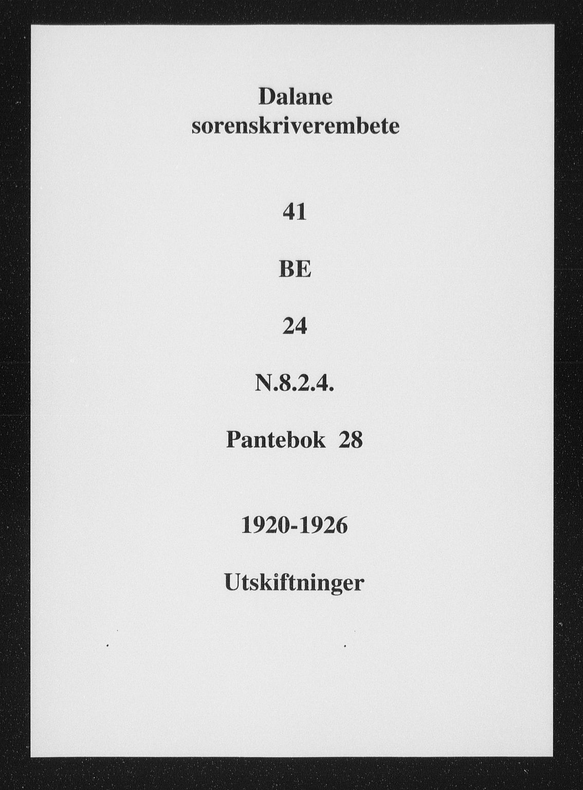 Dalane sorenskriveri, SAST/A-100309/001/4/41/41BE/L0024: Pantebok nr. 28, 1920-1926