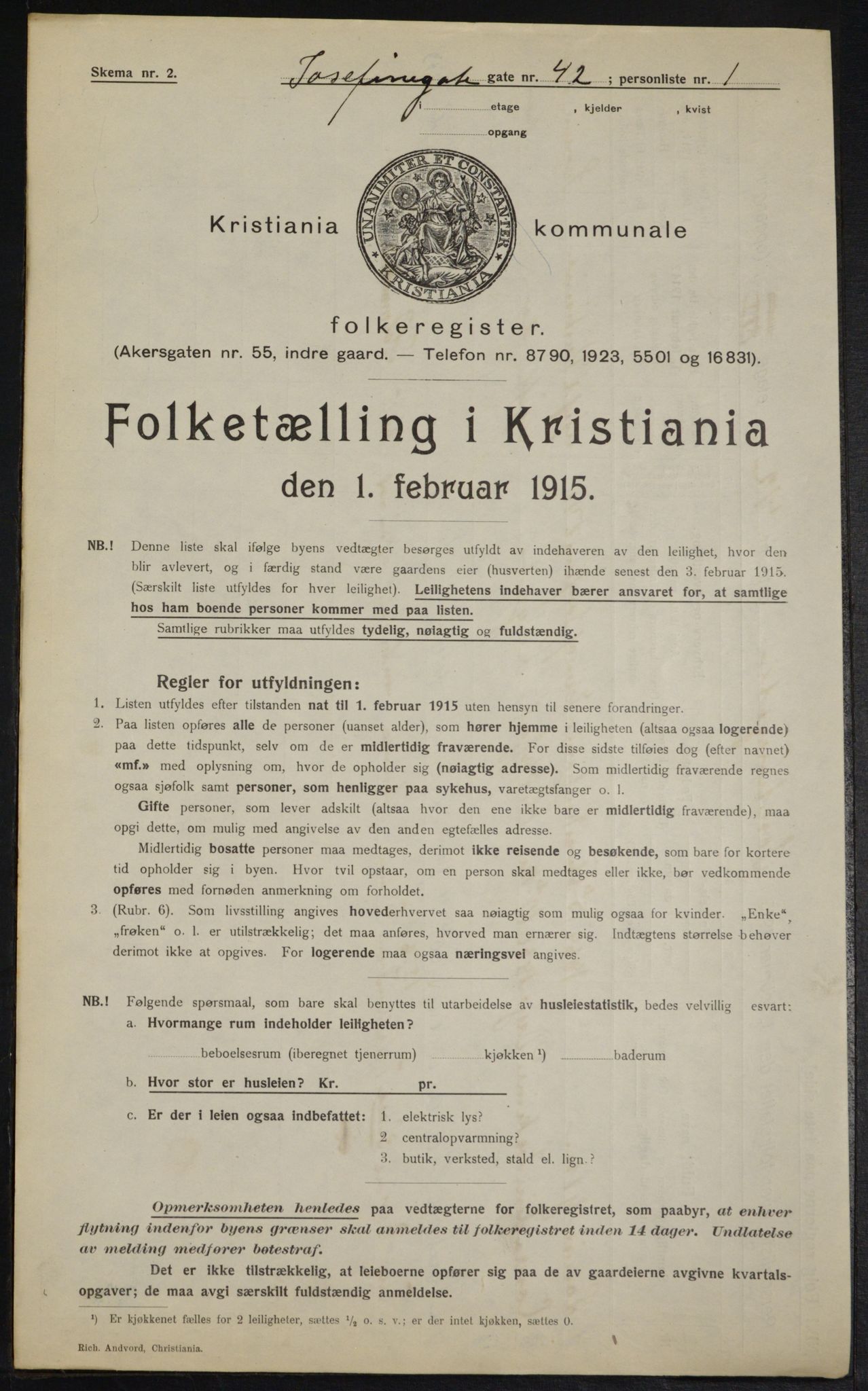 OBA, Kommunal folketelling 1.2.1915 for Kristiania, 1915, s. 47133