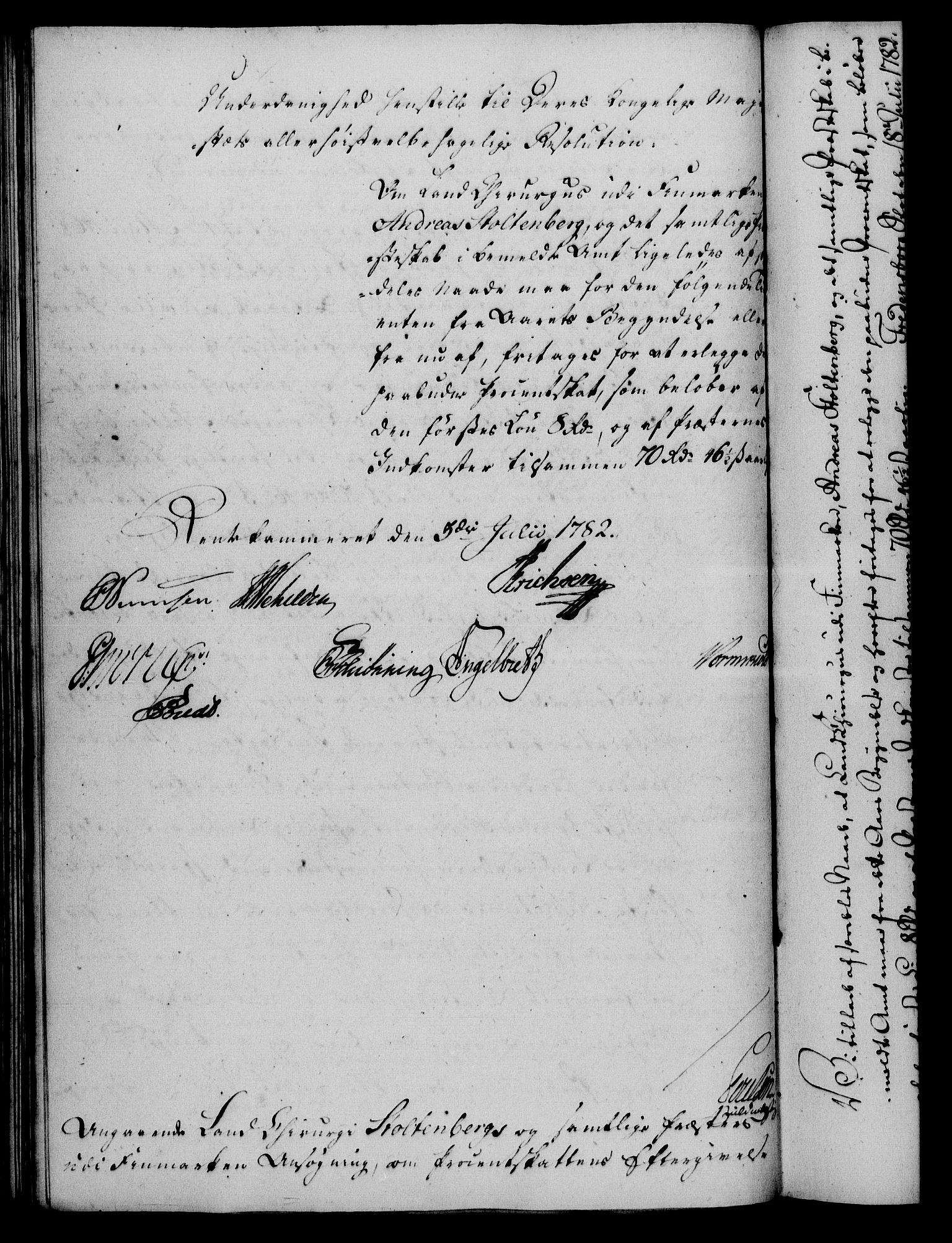 Rentekammeret, Kammerkanselliet, RA/EA-3111/G/Gf/Gfa/L0064: Norsk relasjons- og resolusjonsprotokoll (merket RK 52.64), 1782, s. 339