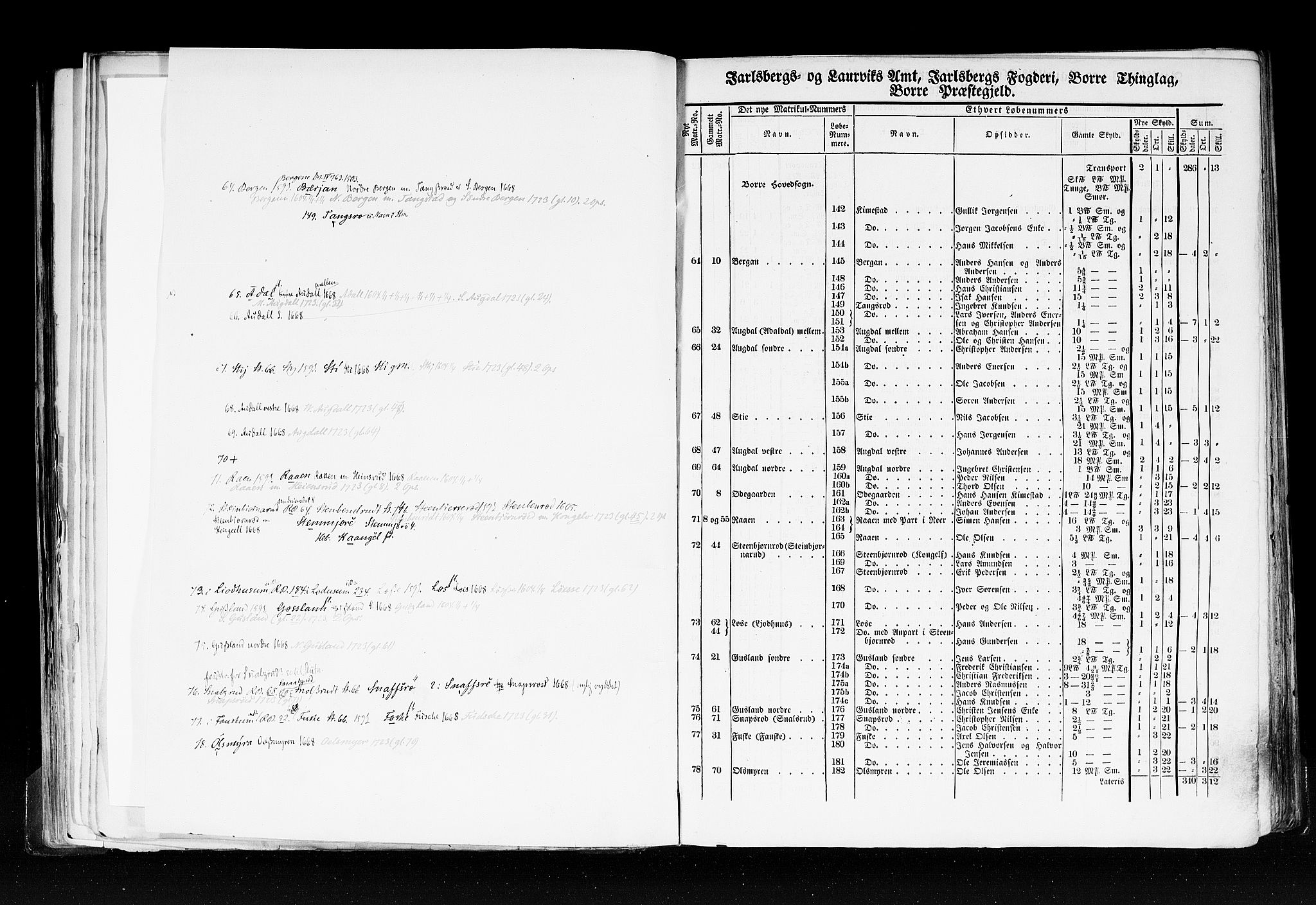 Rygh, RA/PA-0034/F/Fb/L0006: Matrikkelen for 1838 - Jarlsberg og Larviks amt (Vestfold fylke), 1838