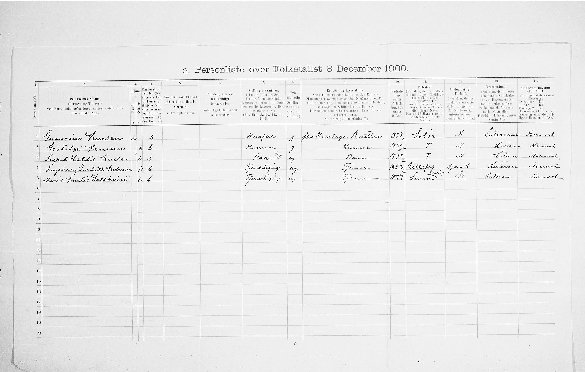 SAO, Folketelling 1900 for 0301 Kristiania kjøpstad, 1900, s. 97401