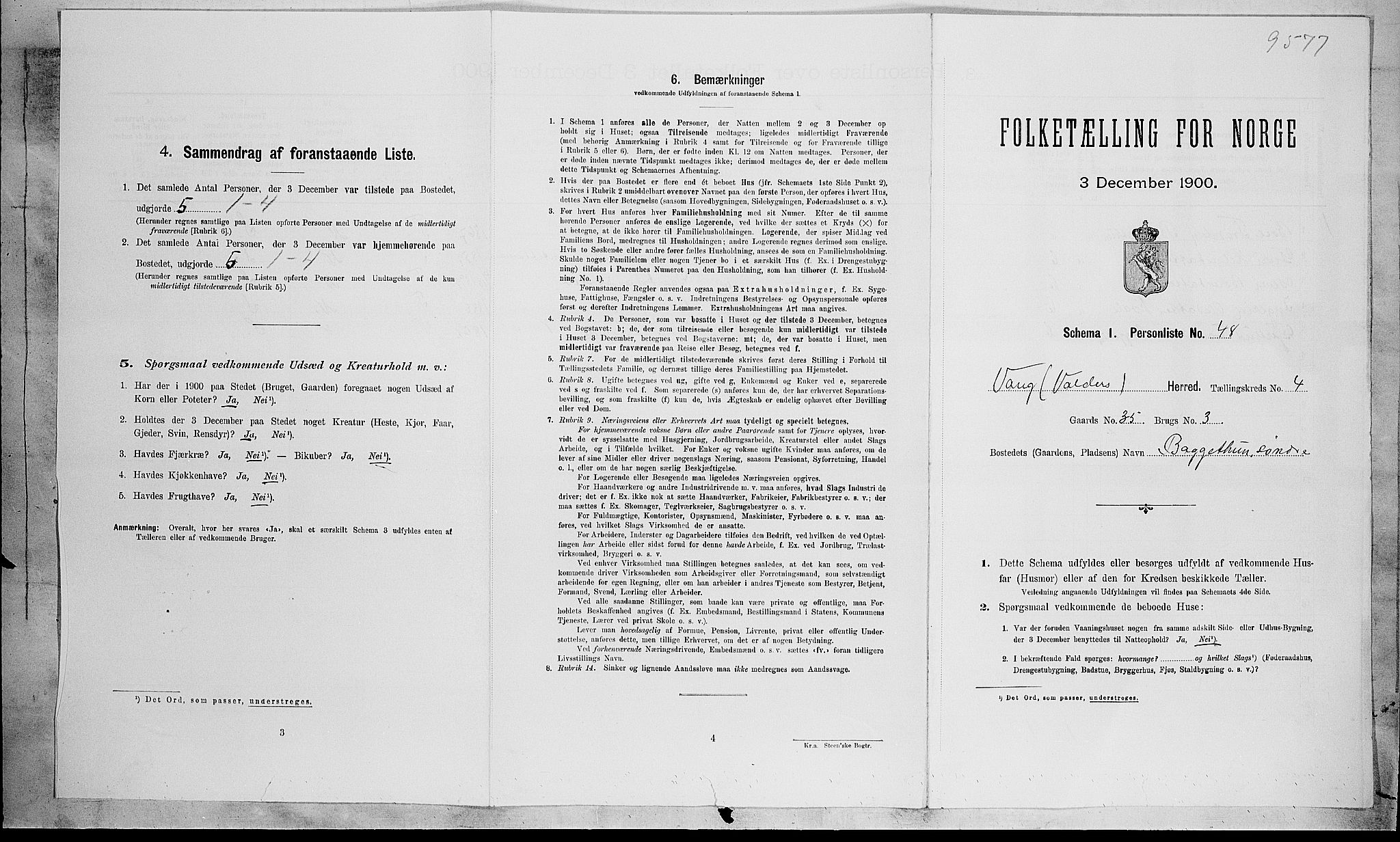 SAH, Folketelling 1900 for 0545 Vang herred, 1900, s. 266