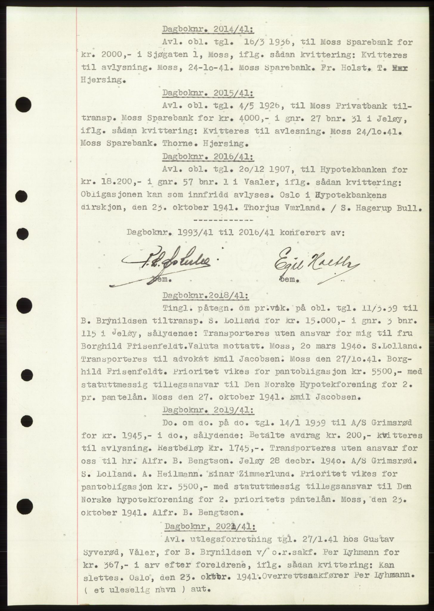 Moss sorenskriveri, SAO/A-10168: Pantebok nr. C10, 1938-1950, Dagboknr: 2014/1941