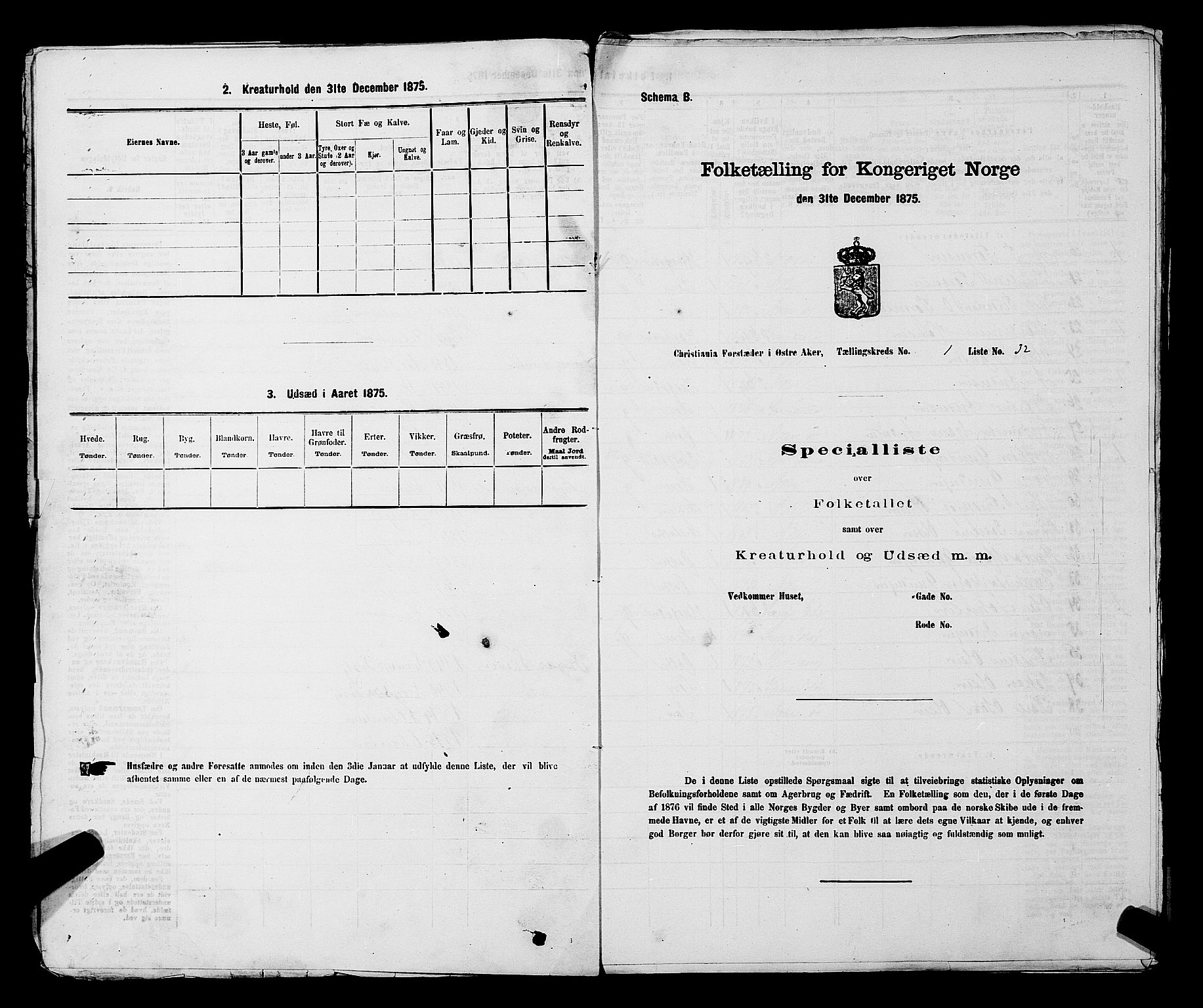 RA, Folketelling 1875 for 0218bP Østre Aker prestegjeld, 1875, s. 287