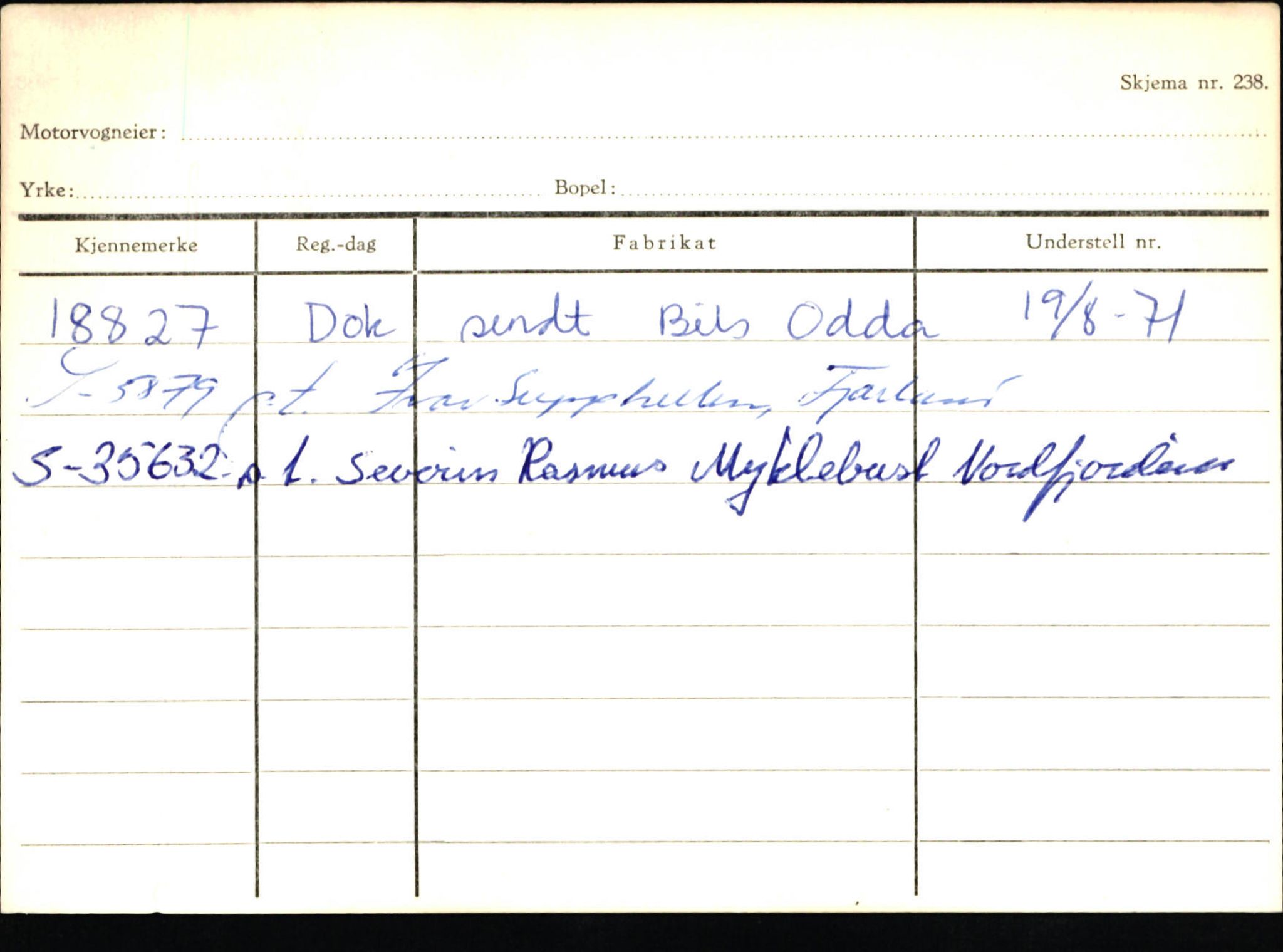 Statens vegvesen, Sogn og Fjordane vegkontor, AV/SAB-A-5301/4/F/L0132: Eigarregister Askvoll A-Å. Balestrand A-Å, 1945-1975, s. 1695