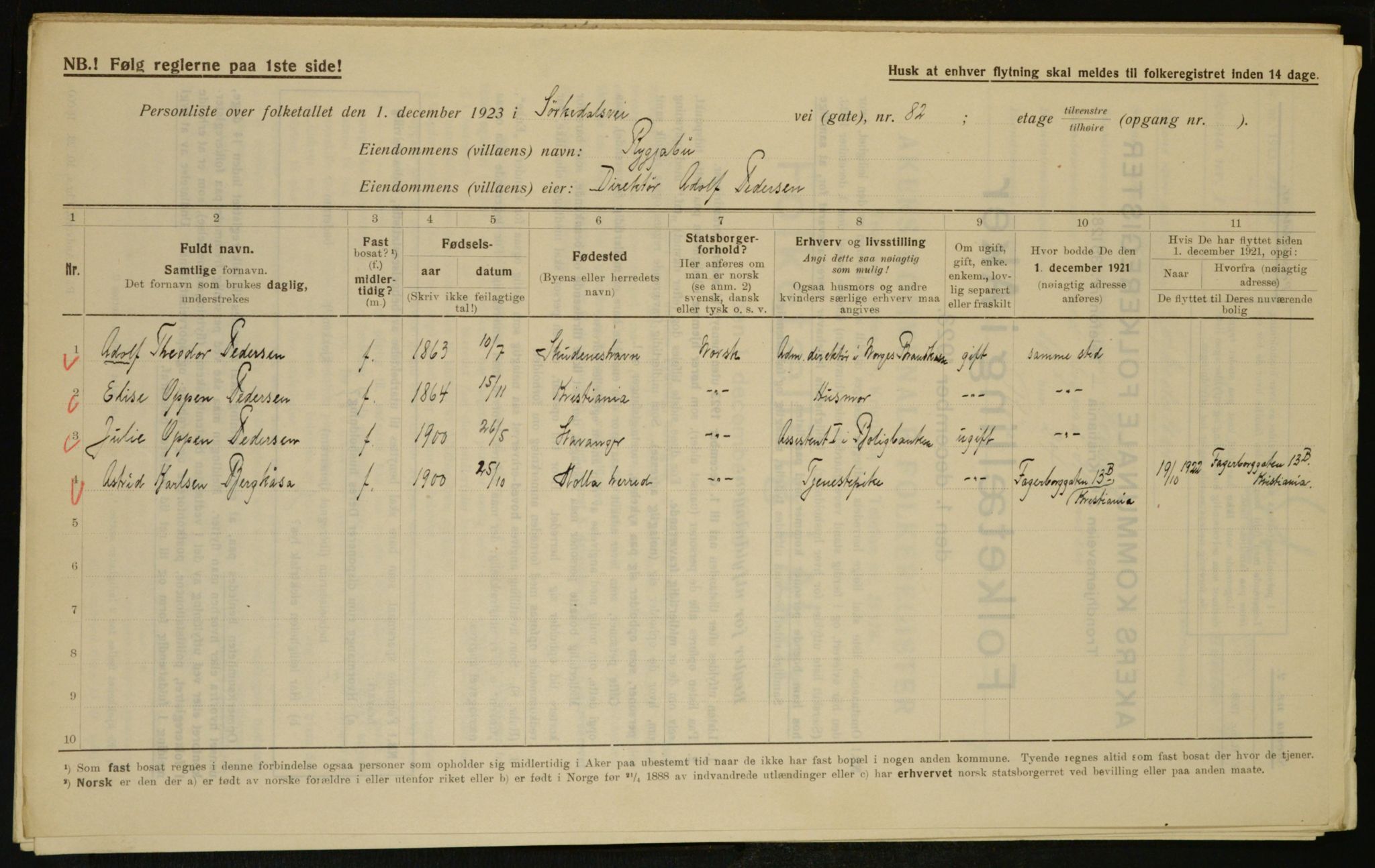 , Kommunal folketelling 1.12.1923 for Aker, 1923, s. 6240