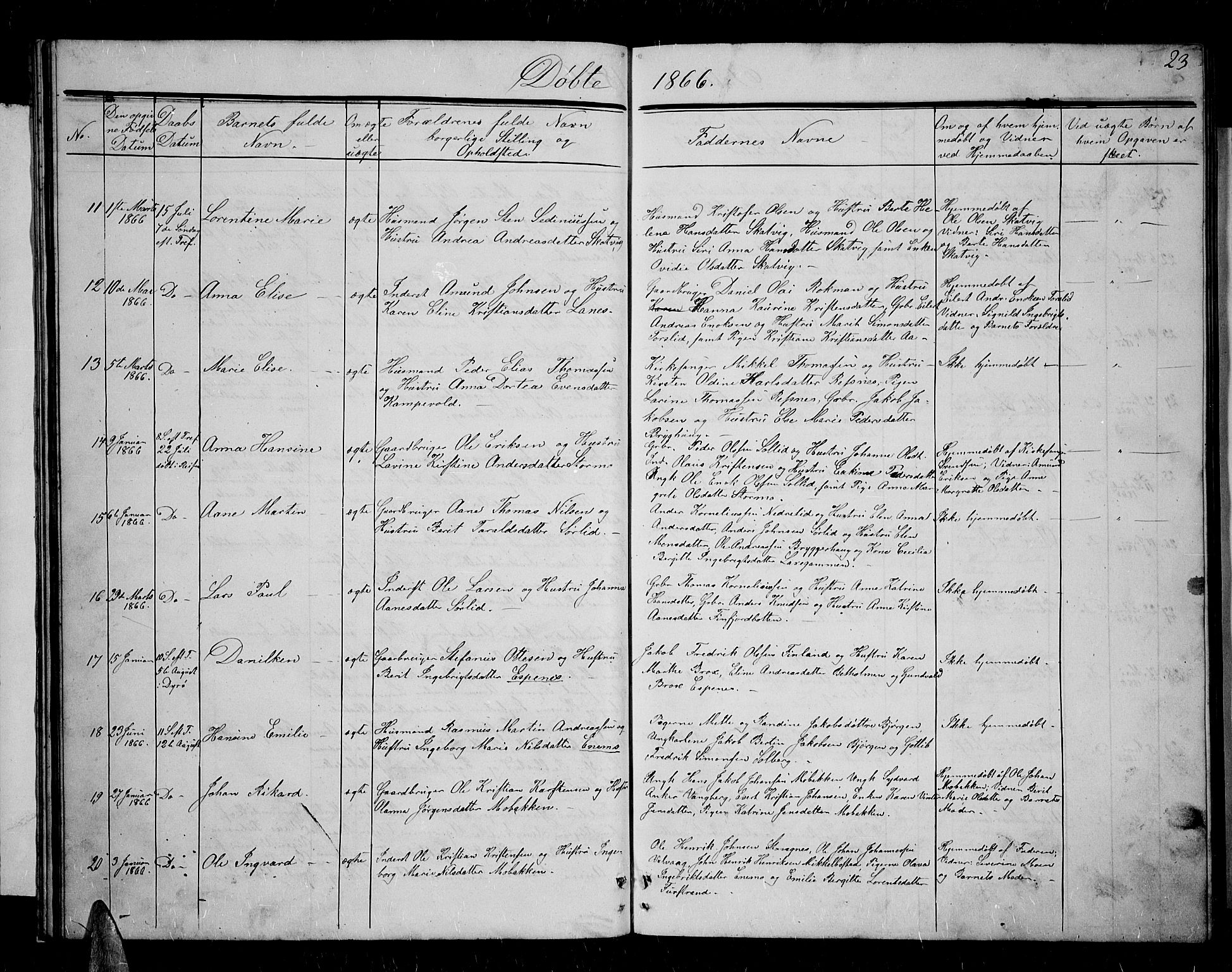 Tranøy sokneprestkontor, AV/SATØ-S-1313/I/Ia/Iab/L0003klokker: Klokkerbok nr. 3, 1861-1887, s. 23