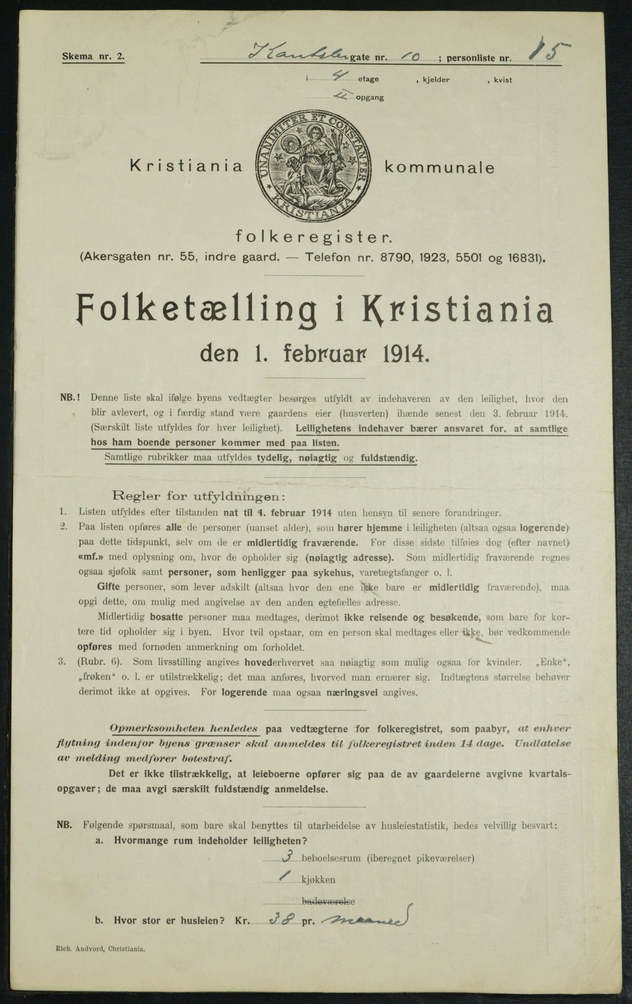 OBA, Kommunal folketelling 1.2.1914 for Kristiania, 1914, s. 48097