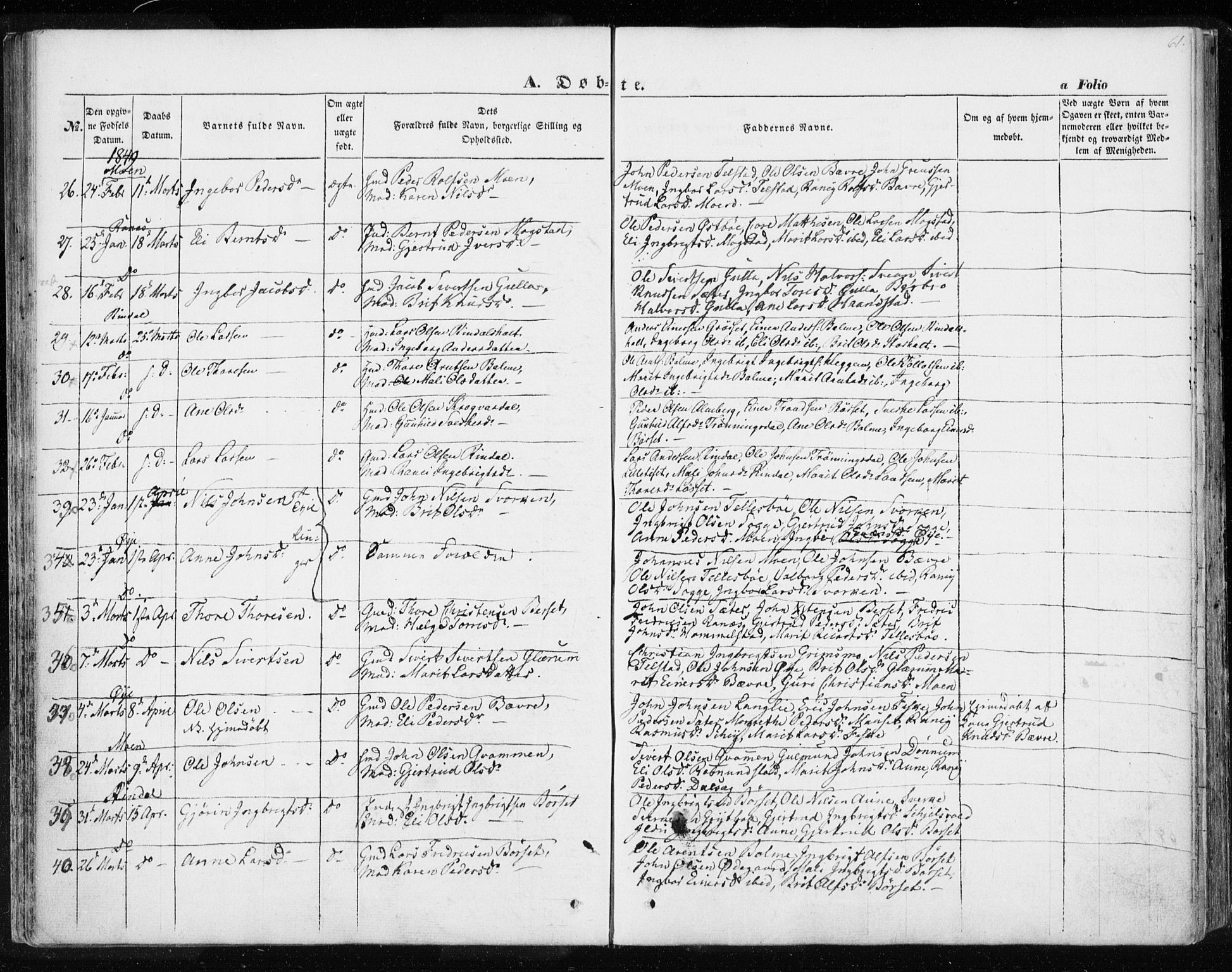 Ministerialprotokoller, klokkerbøker og fødselsregistre - Møre og Romsdal, AV/SAT-A-1454/595/L1043: Ministerialbok nr. 595A05, 1843-1851, s. 61