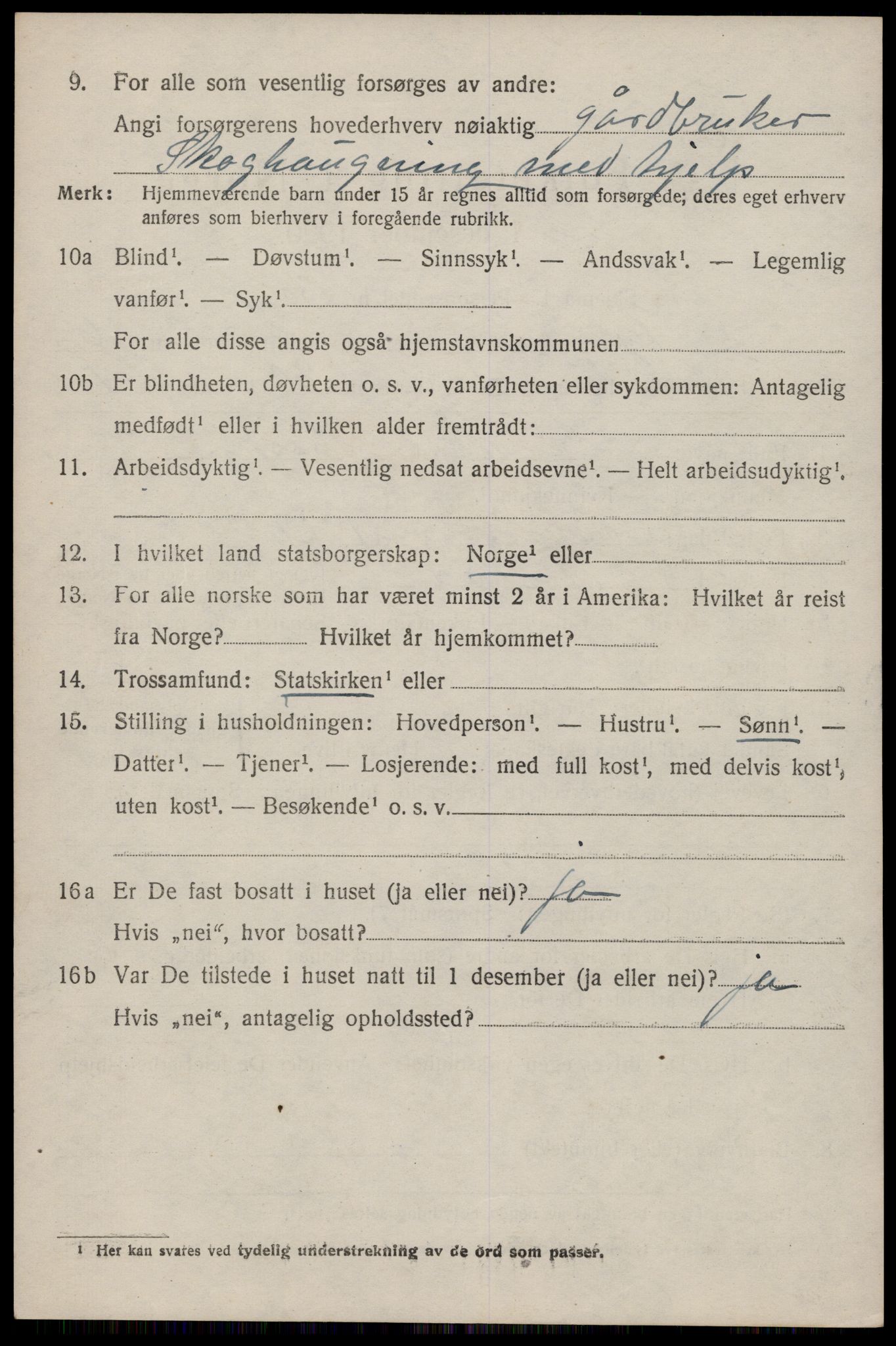 SAST, Folketelling 1920 for 1146 Tysvær herred, 1920, s. 2295