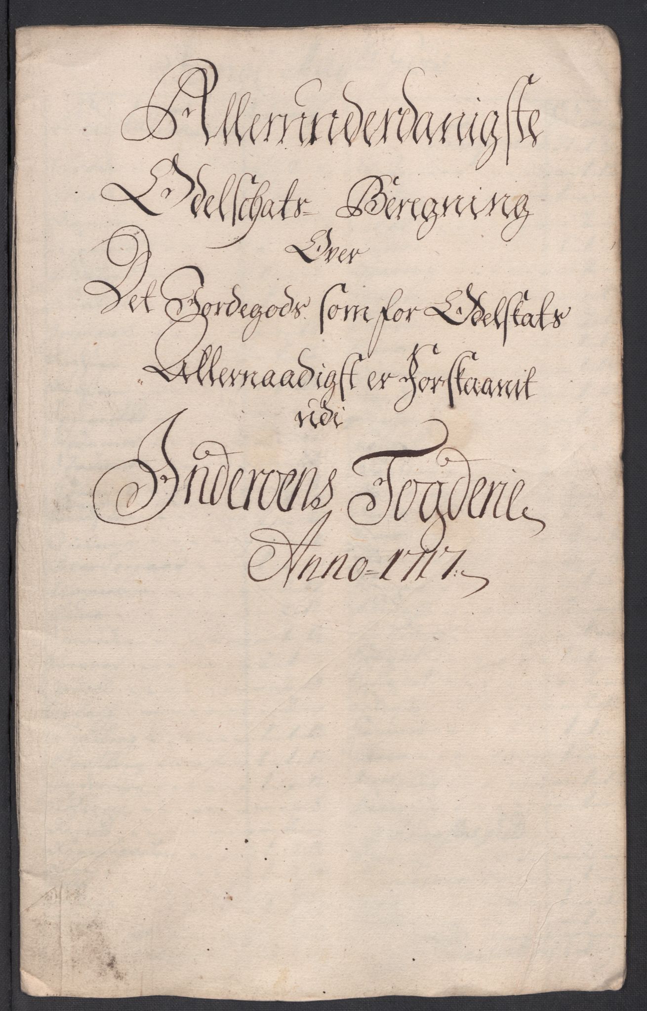 Rentekammeret inntil 1814, Reviderte regnskaper, Fogderegnskap, AV/RA-EA-4092/R63/L4325: Fogderegnskap Inderøy, 1717, s. 260