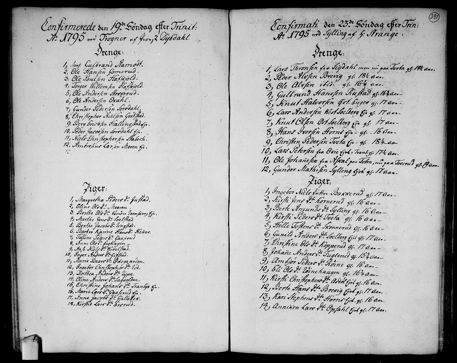 Lier kirkebøker, AV/SAKO-A-230/F/Fa/L0007: Ministerialbok nr. I 7, 1794-1813, s. 381
