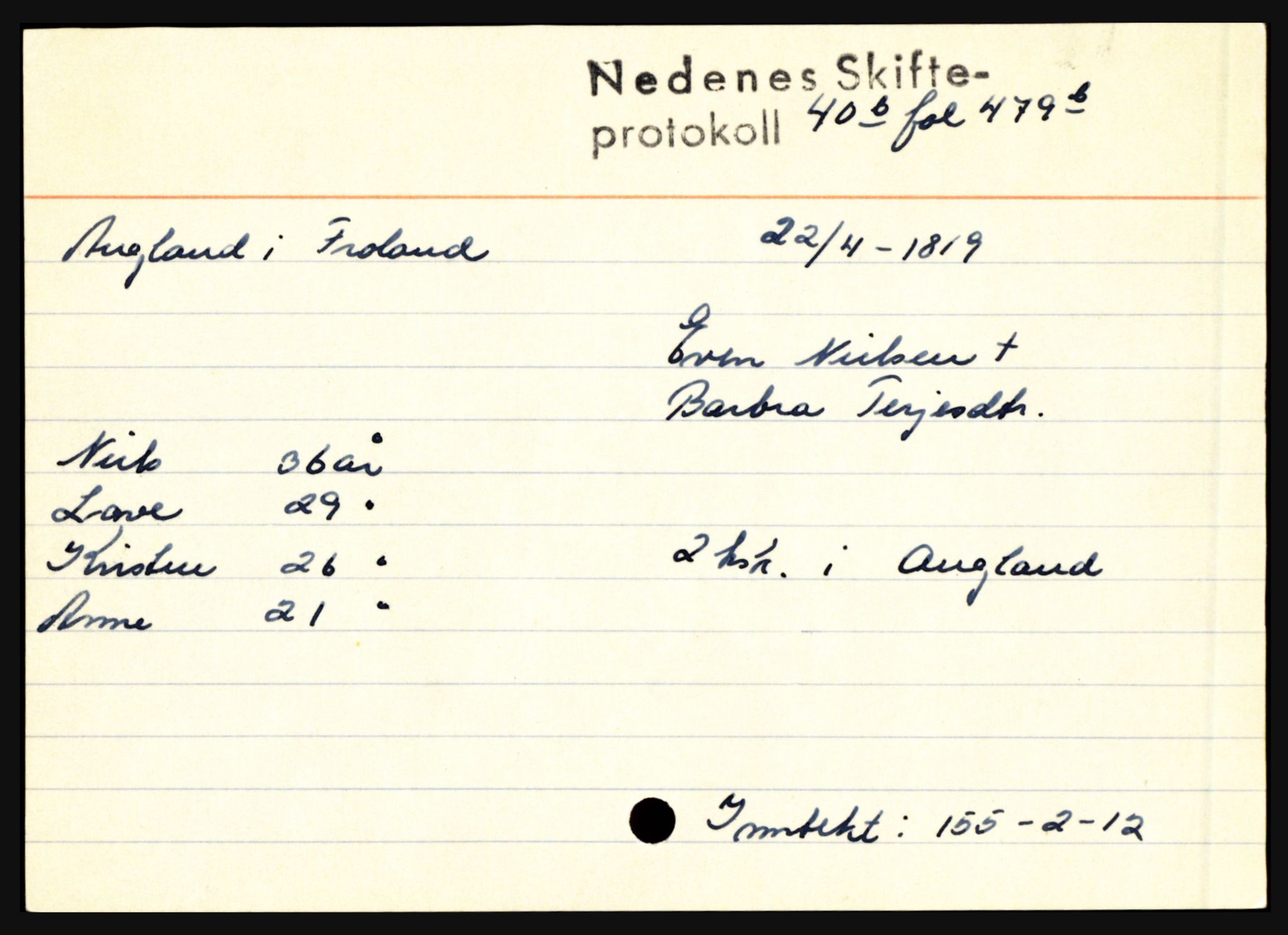 Nedenes sorenskriveri før 1824, AV/SAK-1221-0007/H, s. 1409