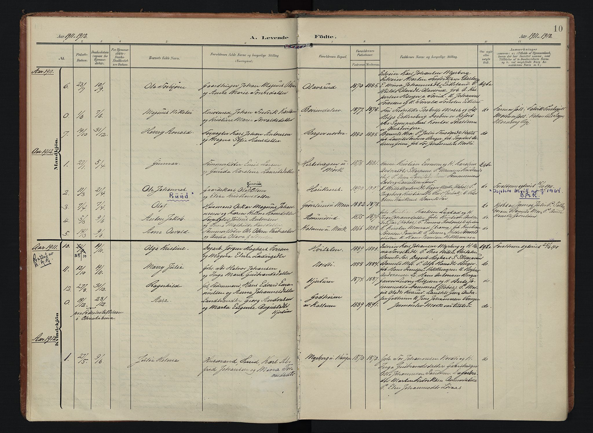 Spydeberg prestekontor Kirkebøker, AV/SAO-A-10924/F/Fb/L0002: Ministerialbok nr. II 2, 1908-1926, s. 10
