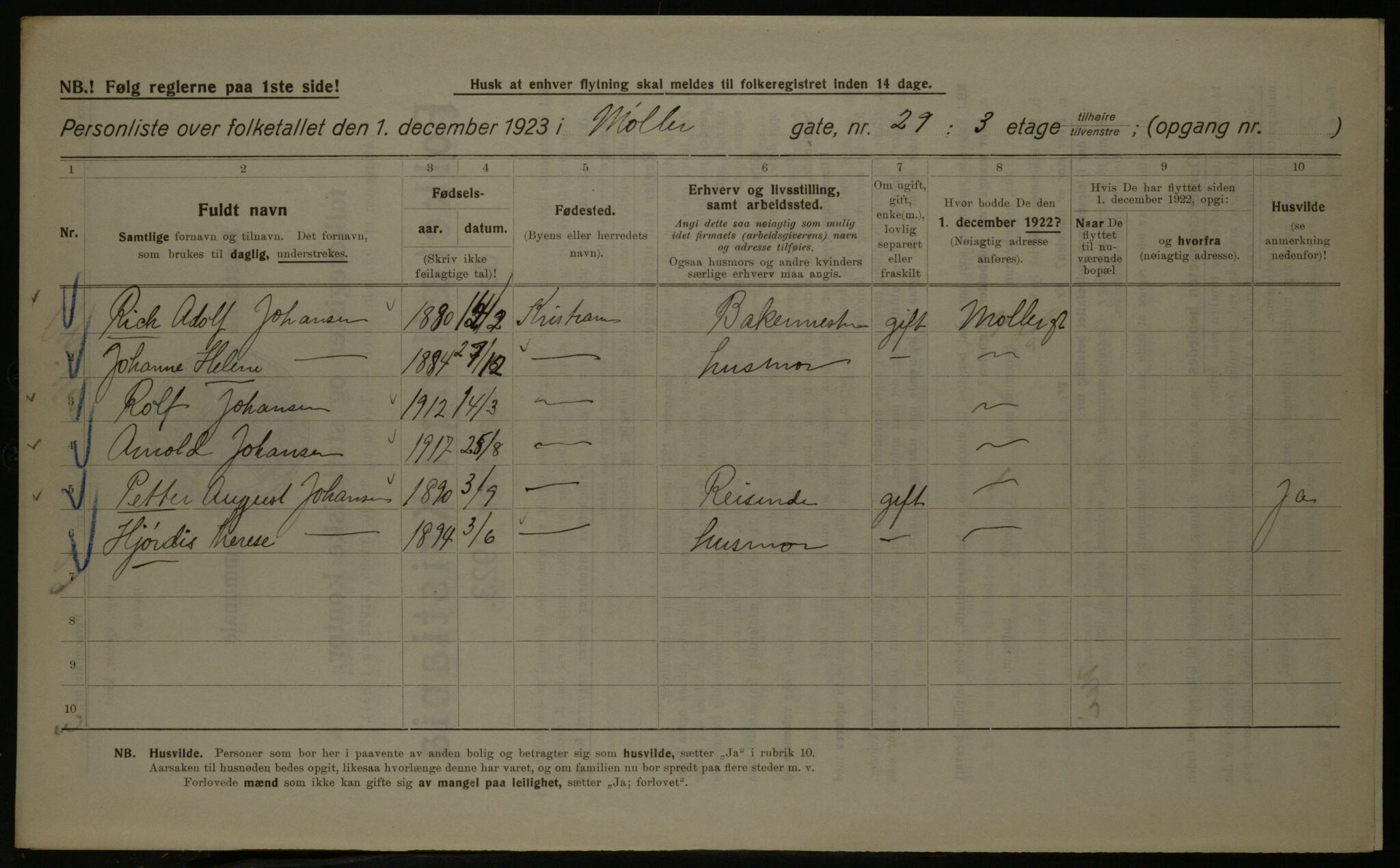 OBA, Kommunal folketelling 1.12.1923 for Kristiania, 1923, s. 75661