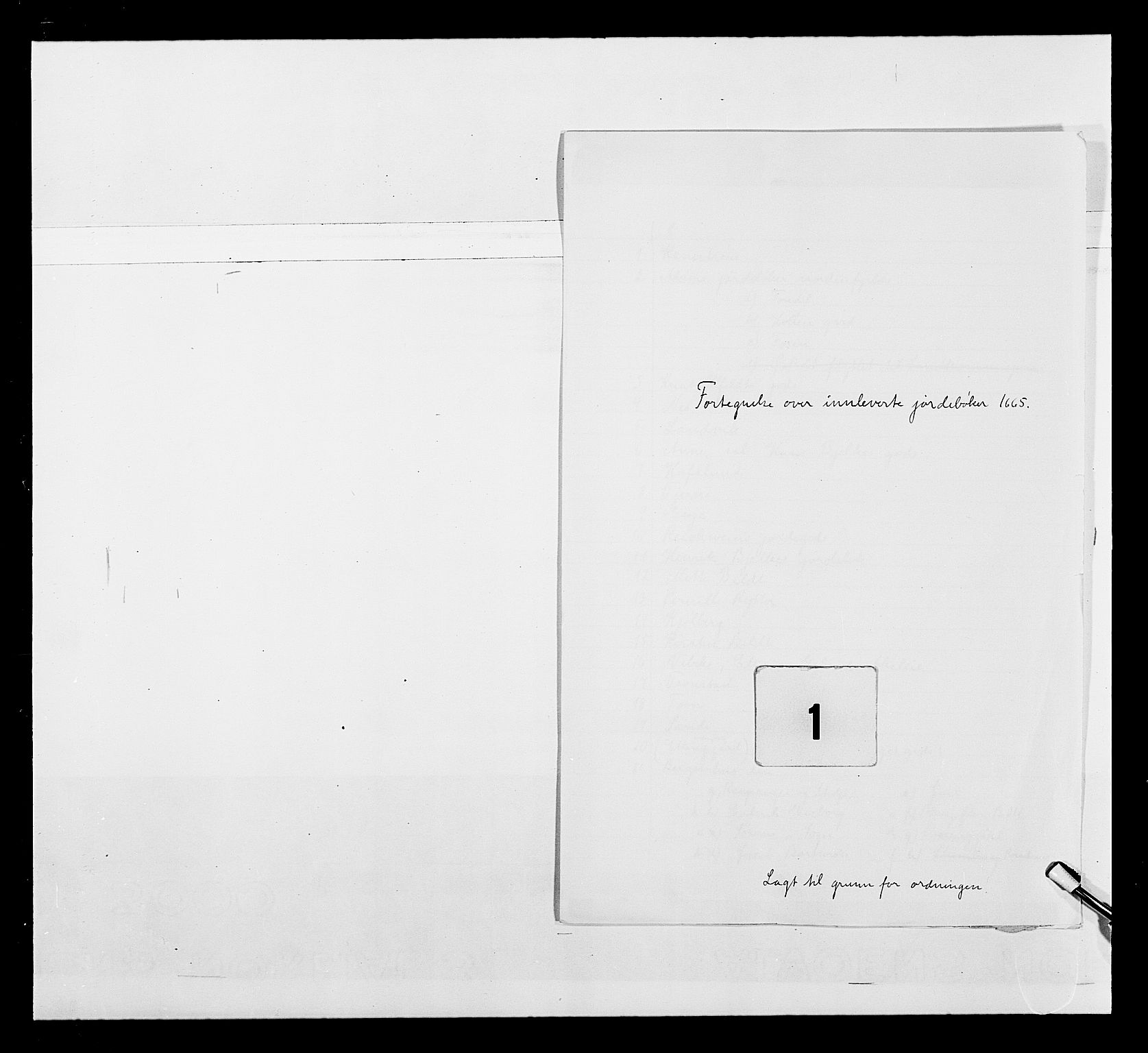 Stattholderembetet 1572-1771, AV/RA-EA-2870/Ek/L0032/0001: Jordebøker 1662-1720: / To dokumenter om adelsjordebøker, 1662-1663, s. 1