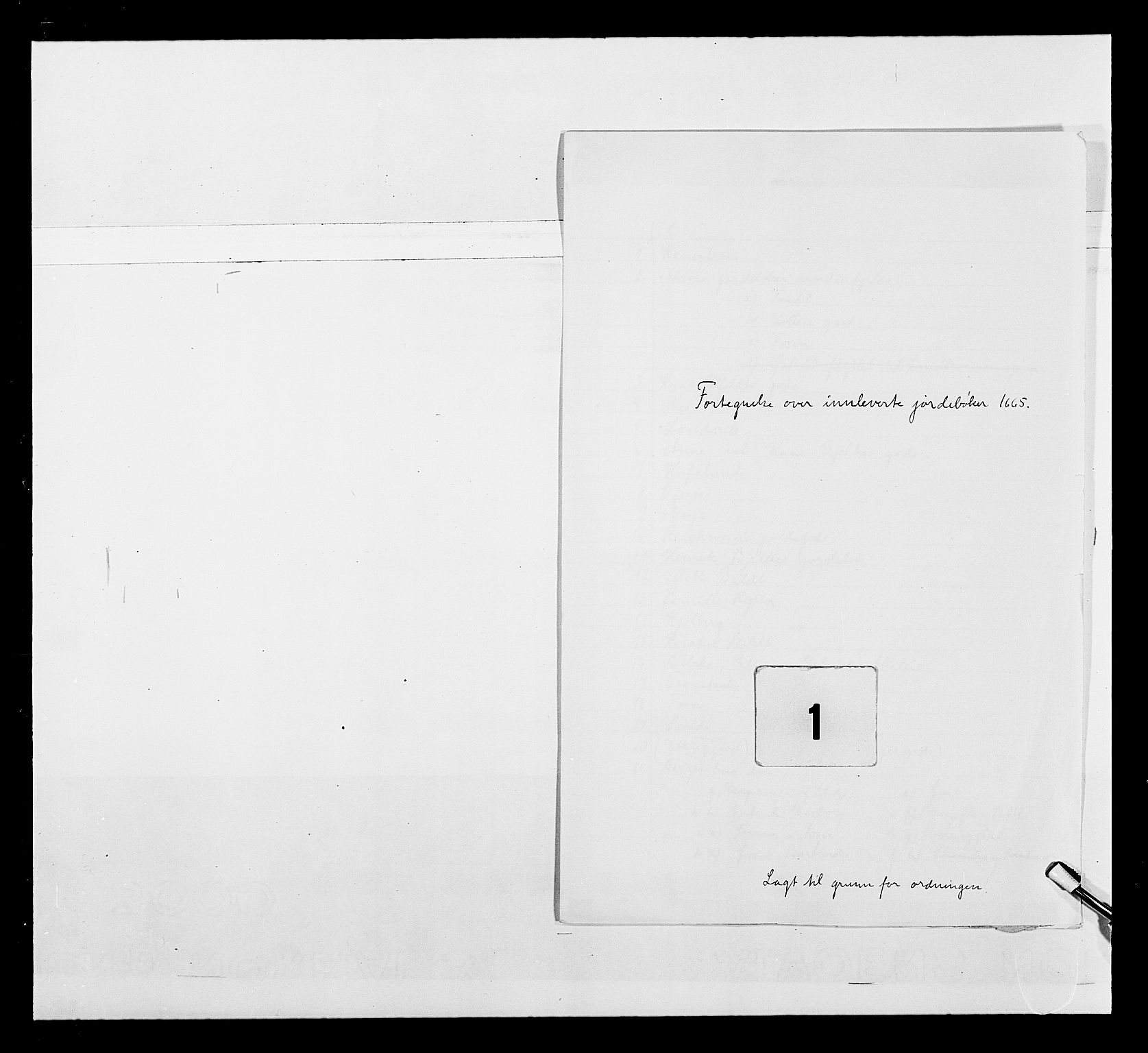 Stattholderembetet 1572-1771, RA/EA-2870/Ek/L0032/0001: Jordebøker 1662-1720: / To dokumenter om adelsjordebøker, 1662-1663, s. 1