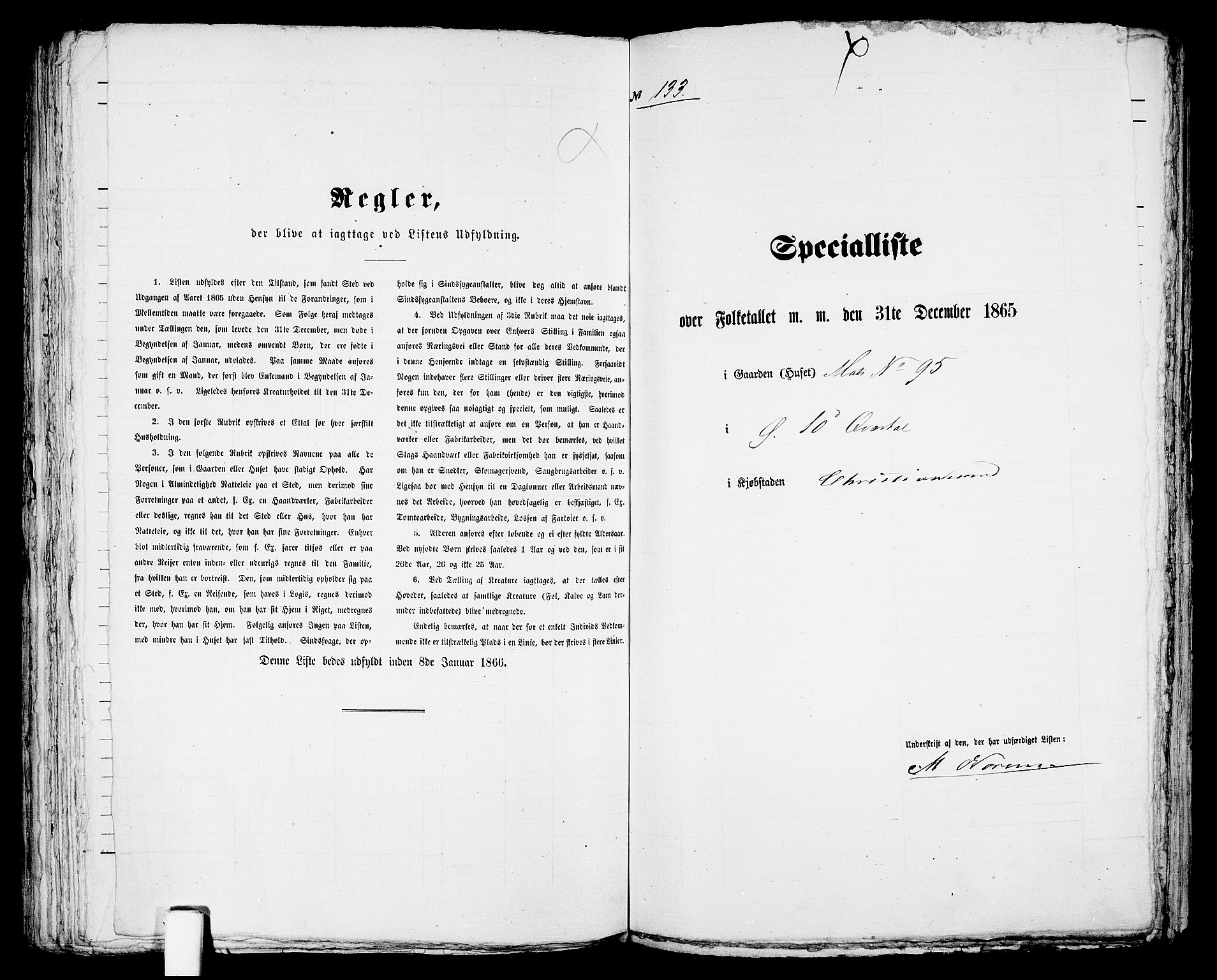 RA, Folketelling 1865 for 1001P Kristiansand prestegjeld, 1865, s. 280