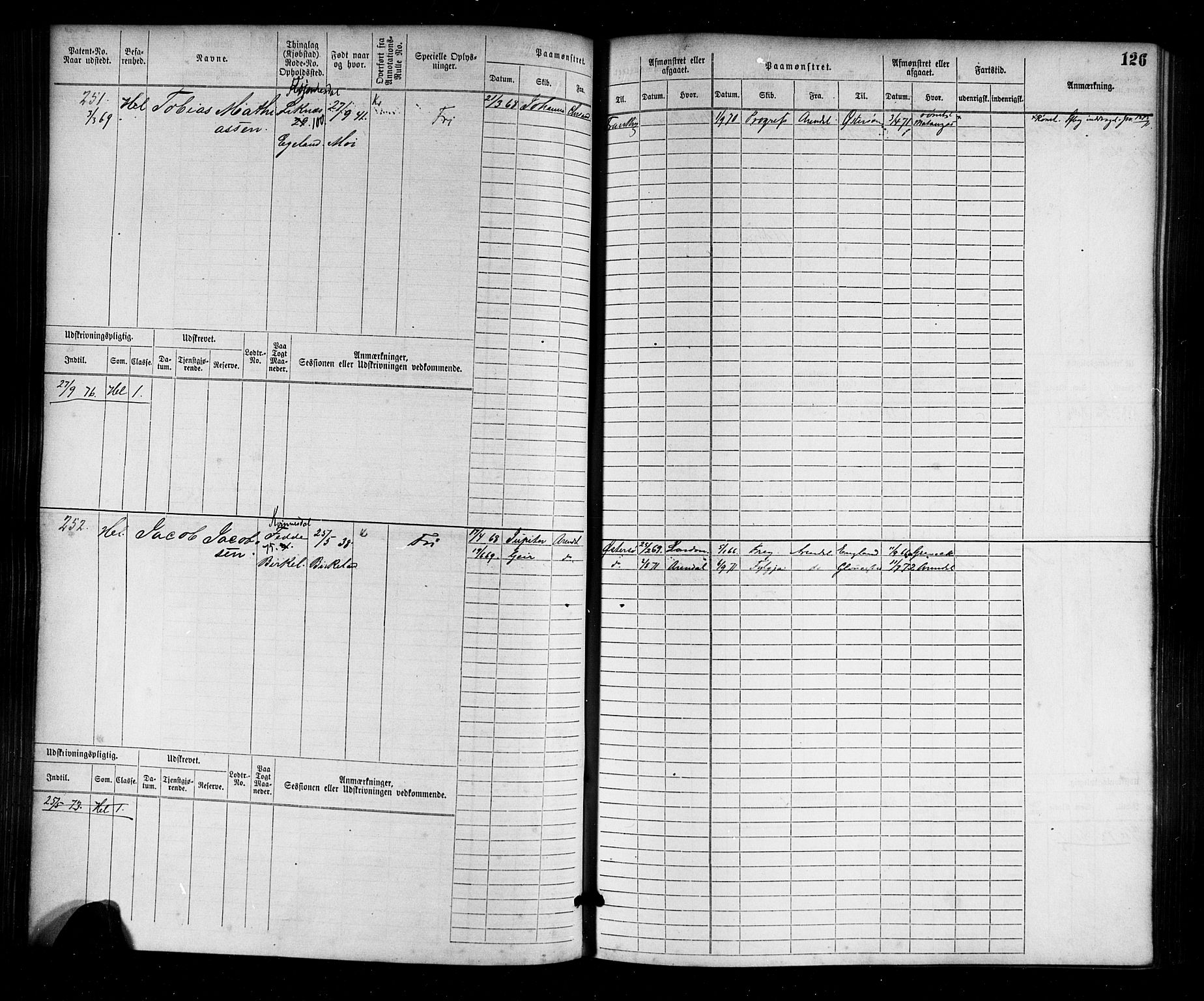 Flekkefjord mønstringskrets, AV/SAK-2031-0018/F/Fb/L0001: Hovedrulle nr 1-764, N-4, 1868-1900, s. 130