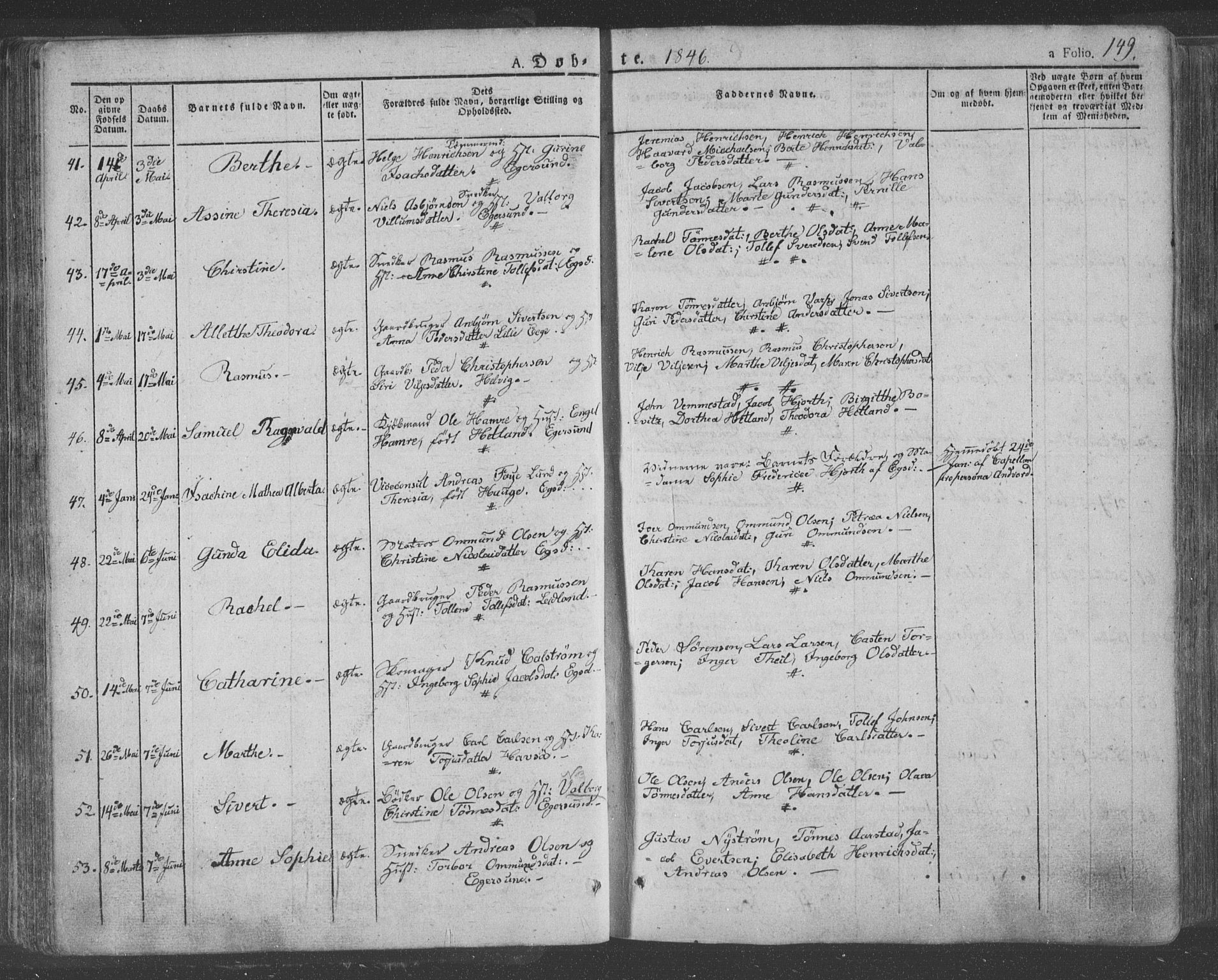 Eigersund sokneprestkontor, AV/SAST-A-101807/S08/L0009: Ministerialbok nr. A 9, 1827-1850, s. 149