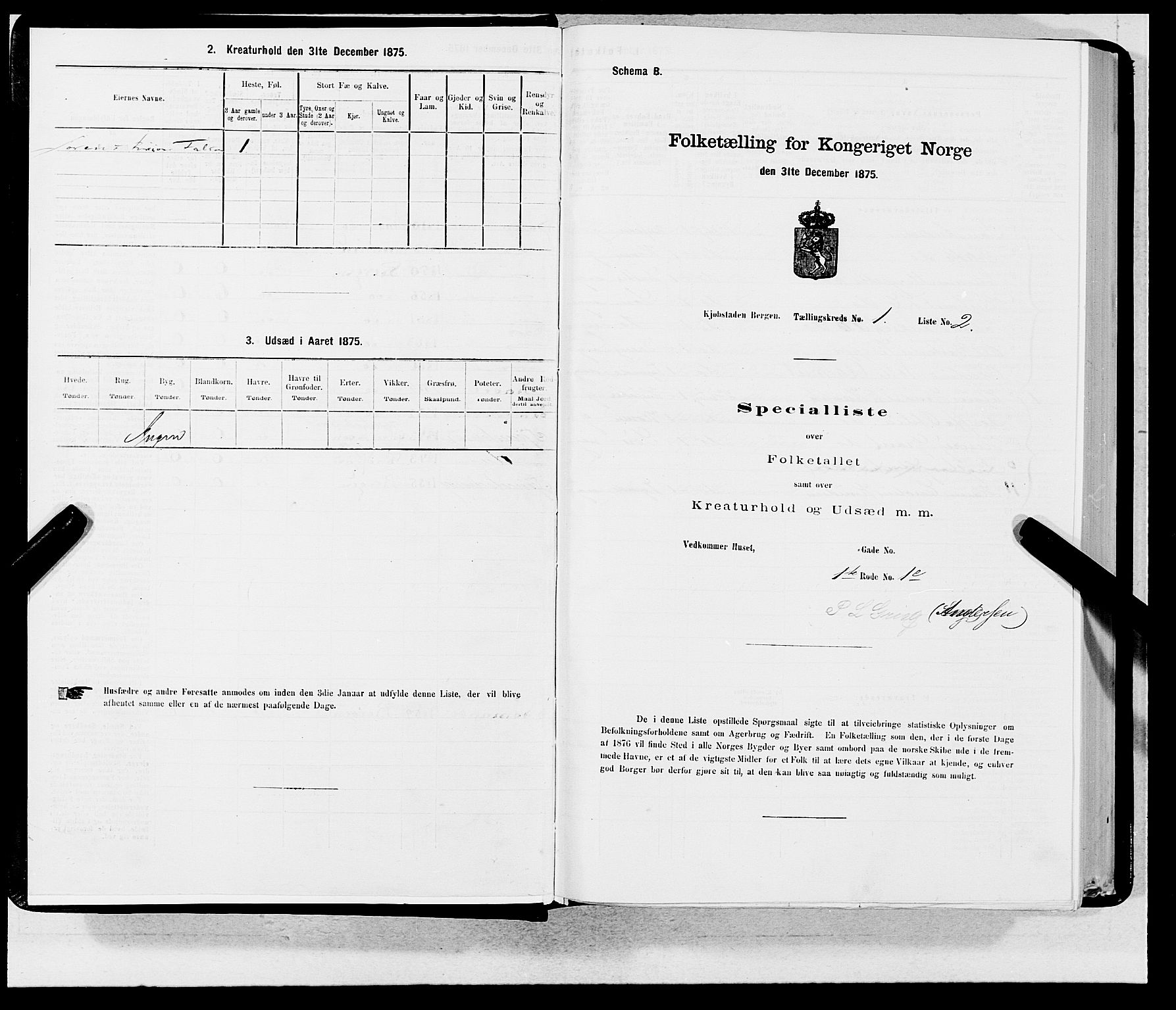 SAB, Folketelling 1875 for 1301 Bergen kjøpstad, 1875, s. 5