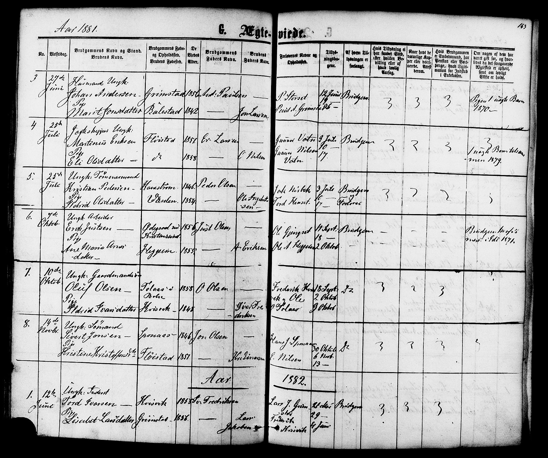 Ministerialprotokoller, klokkerbøker og fødselsregistre - Møre og Romsdal, SAT/A-1454/587/L0999: Ministerialbok nr. 587A01, 1864-1886, s. 163