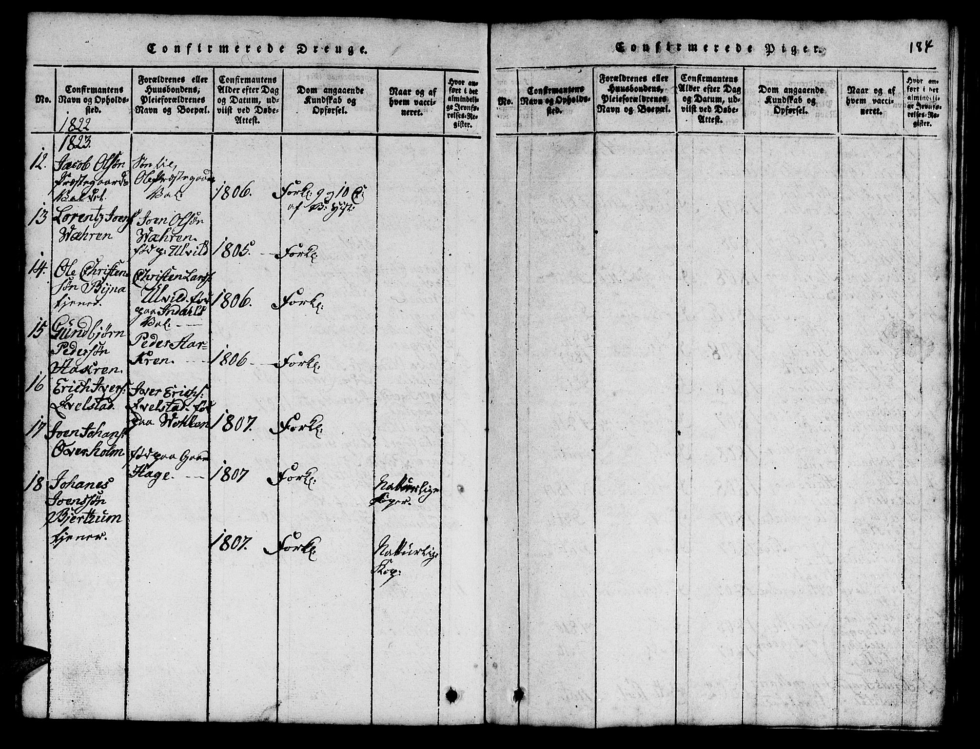 Ministerialprotokoller, klokkerbøker og fødselsregistre - Nord-Trøndelag, AV/SAT-A-1458/724/L0265: Klokkerbok nr. 724C01, 1816-1845, s. 184