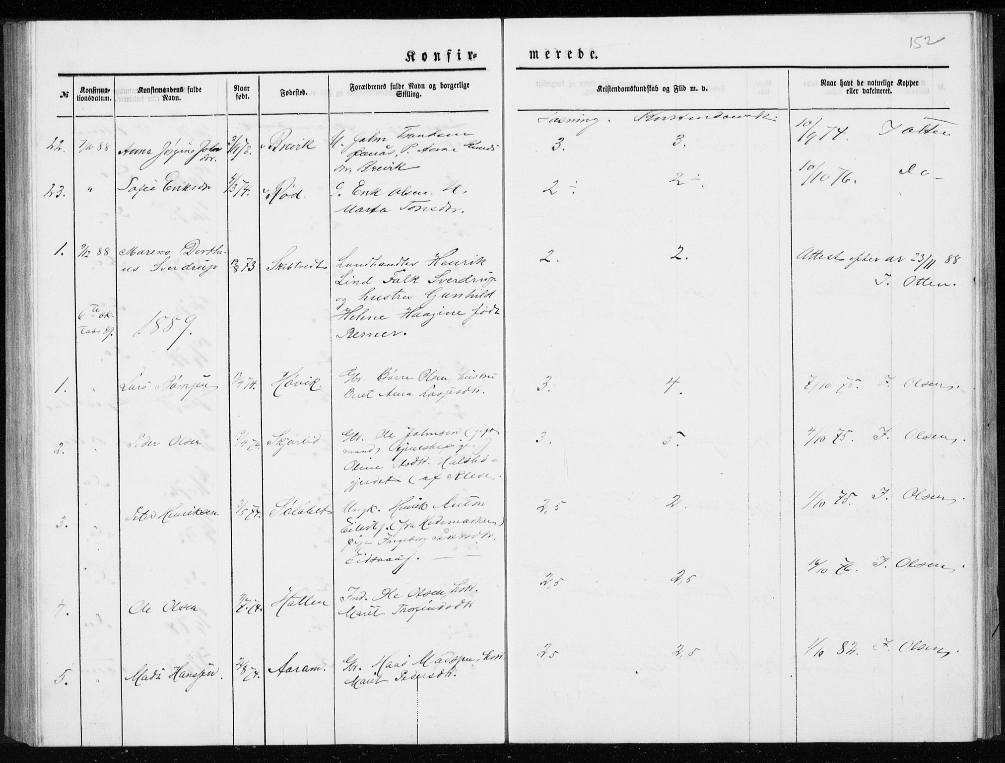 Ministerialprotokoller, klokkerbøker og fødselsregistre - Møre og Romsdal, AV/SAT-A-1454/551/L0631: Klokkerbok nr. 551C03, 1886-1894, s. 152