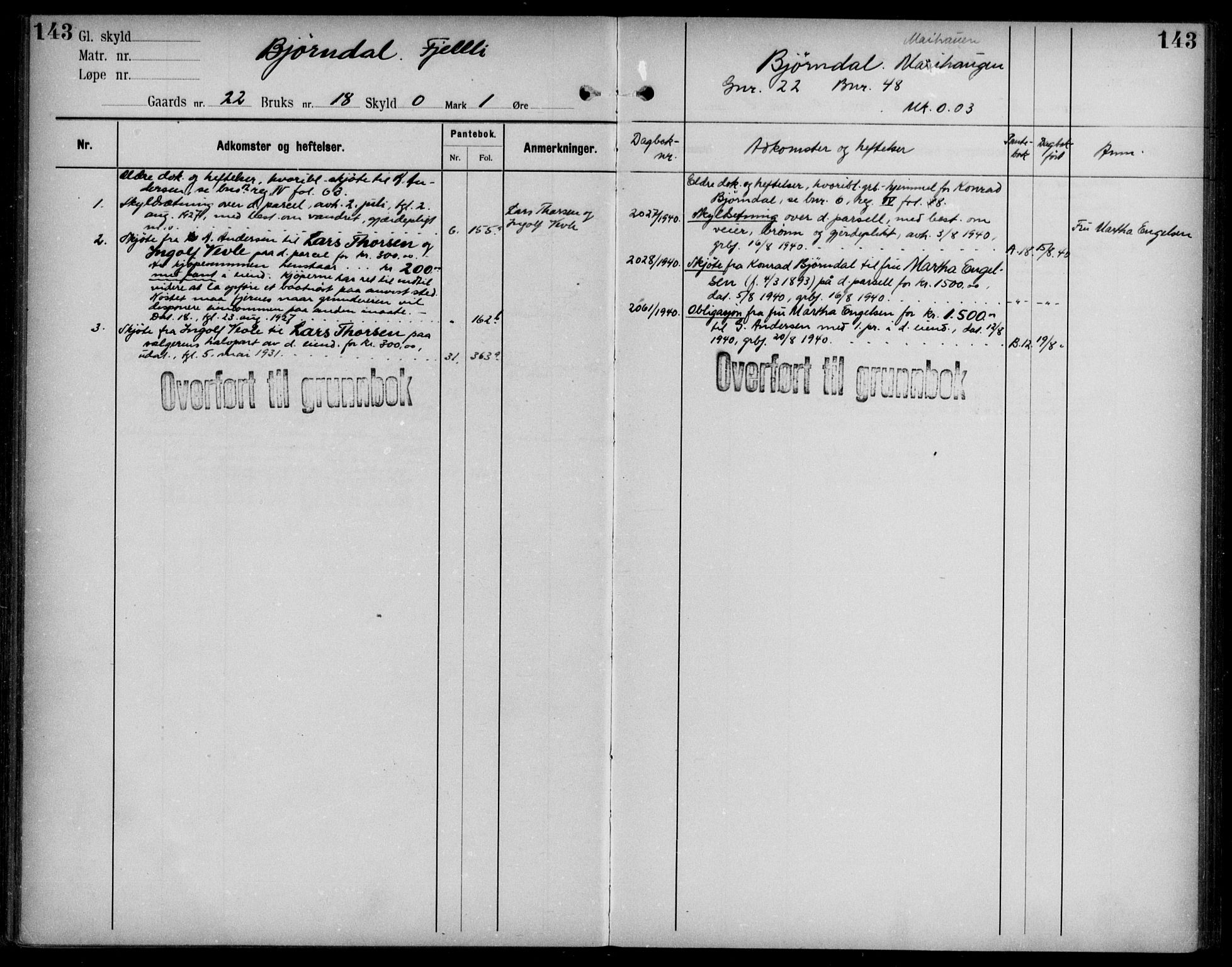 Midhordland sorenskriveri, AV/SAB-A-3001/1/G/Ga/Gab/L0108: Panteregister nr. II.A.b.108, s. 143