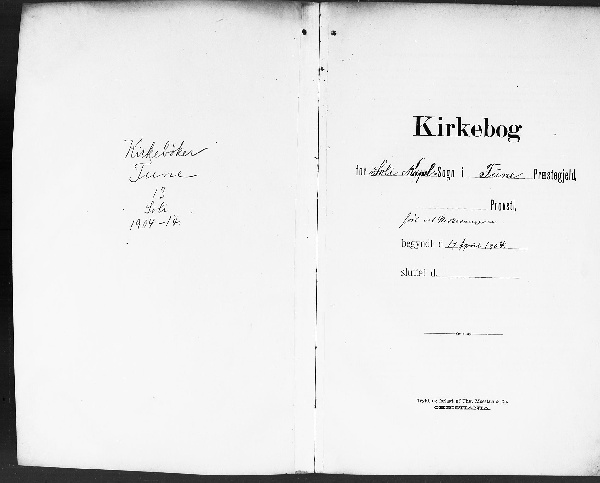 Tune prestekontor Kirkebøker, AV/SAO-A-2007/G/Gb/L0001: Klokkerbok nr. II 1, 1904-1917