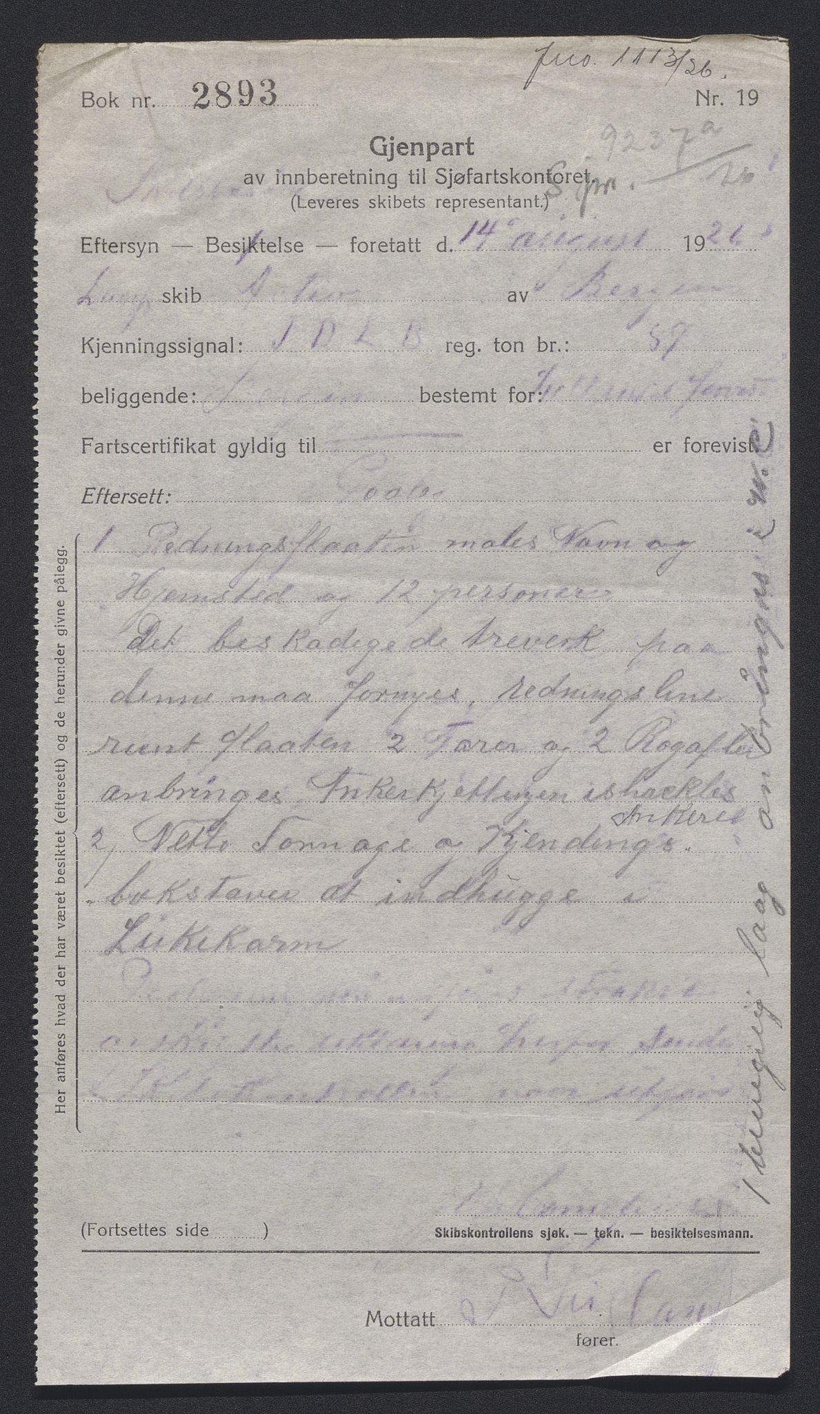 Sjøfartsdirektoratet med forløpere, skipsmapper slettede skip, AV/RA-S-4998/F/Fa/L0003: --, 1848-1912, s. 134