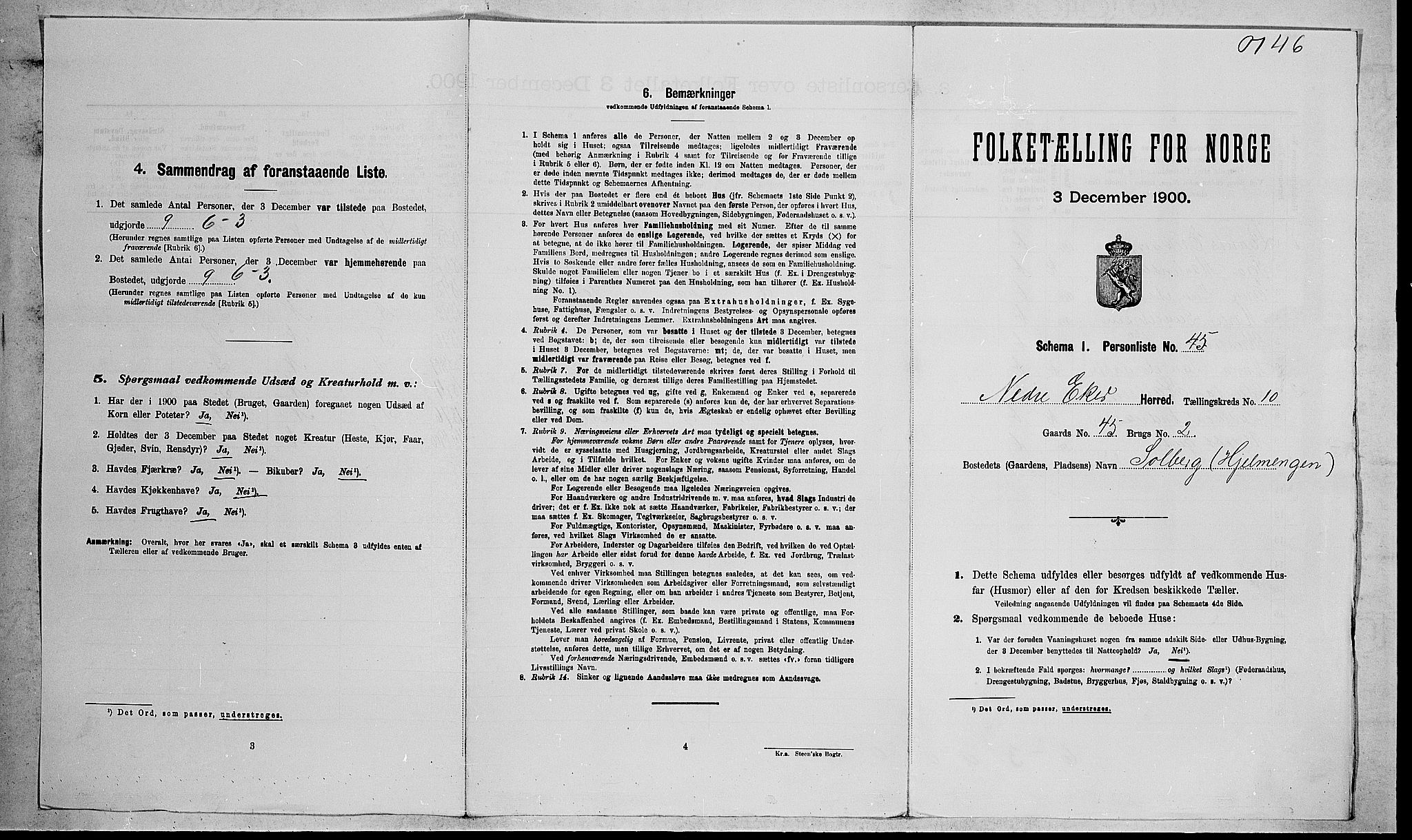 RA, Folketelling 1900 for 0625 Nedre Eiker herred, 1900, s. 1335