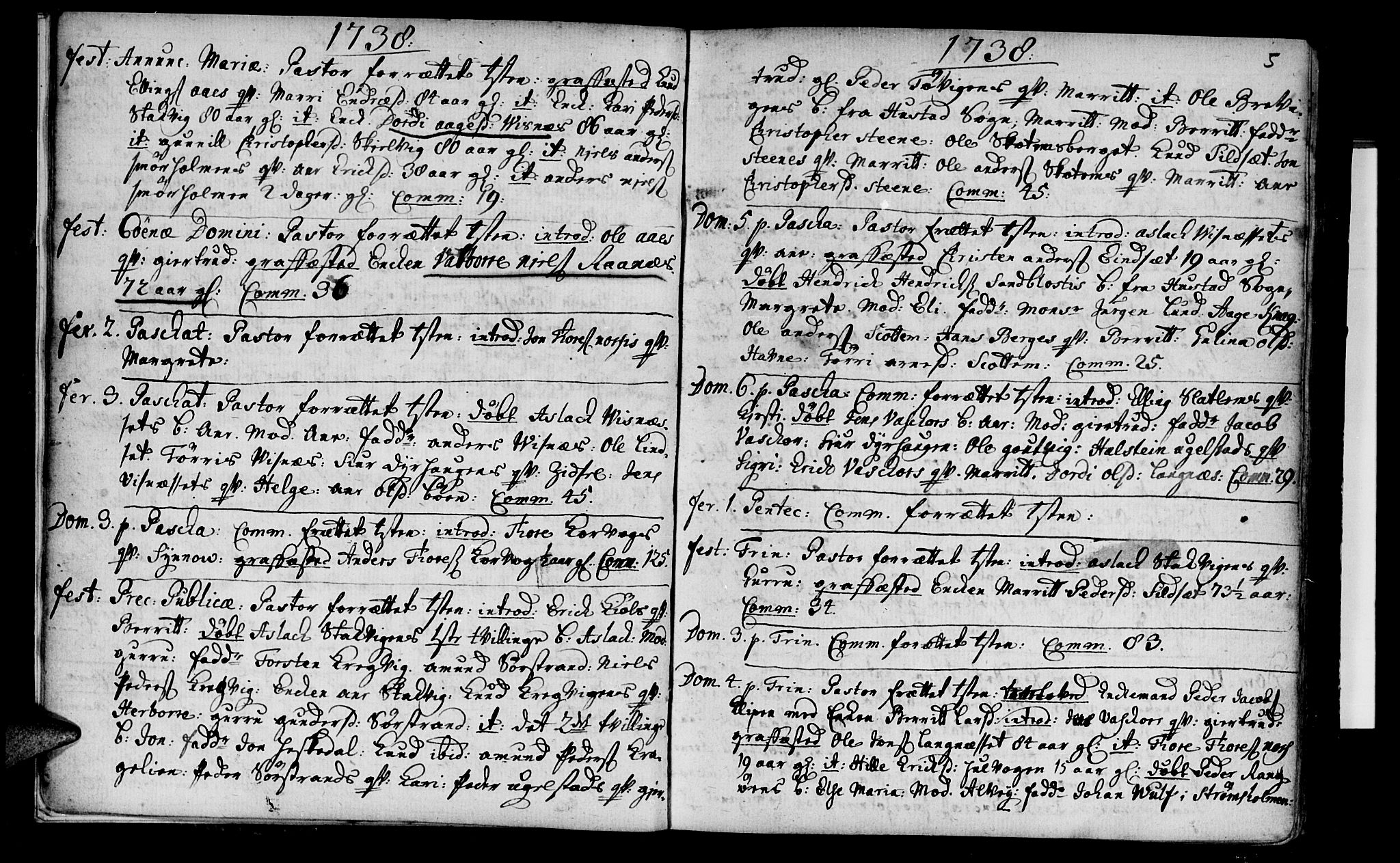 Ministerialprotokoller, klokkerbøker og fødselsregistre - Møre og Romsdal, AV/SAT-A-1454/570/L0827: Ministerialbok nr. 570A01, 1737-1749, s. 5