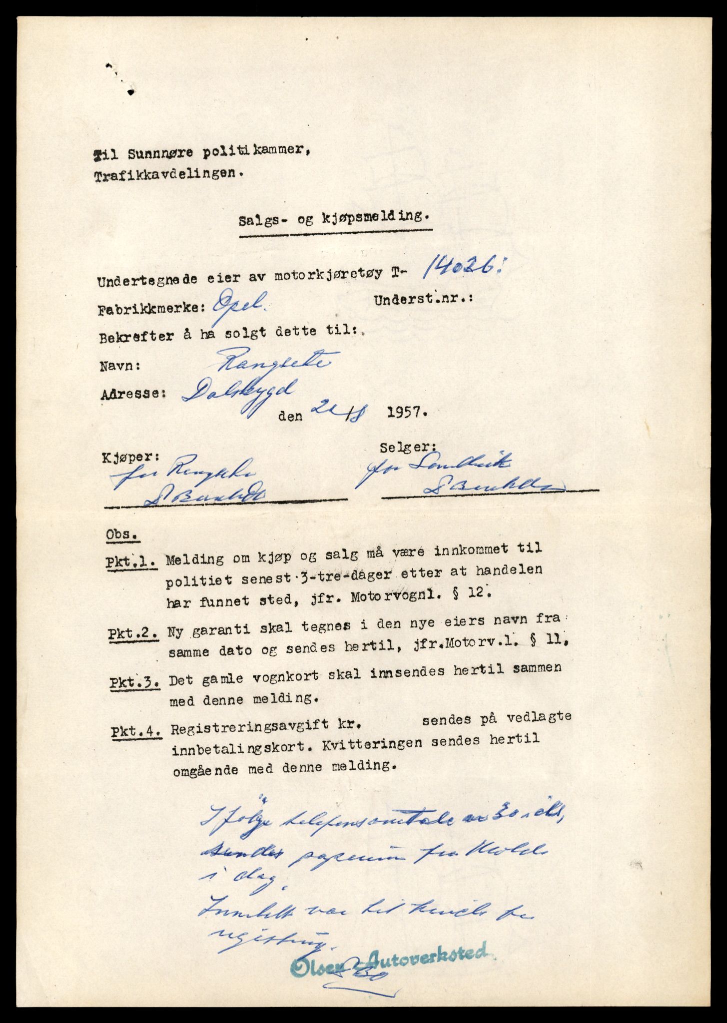 Møre og Romsdal vegkontor - Ålesund trafikkstasjon, AV/SAT-A-4099/F/Fe/L0042: Registreringskort for kjøretøy T 13906 - T 14079, 1927-1998, s. 1875
