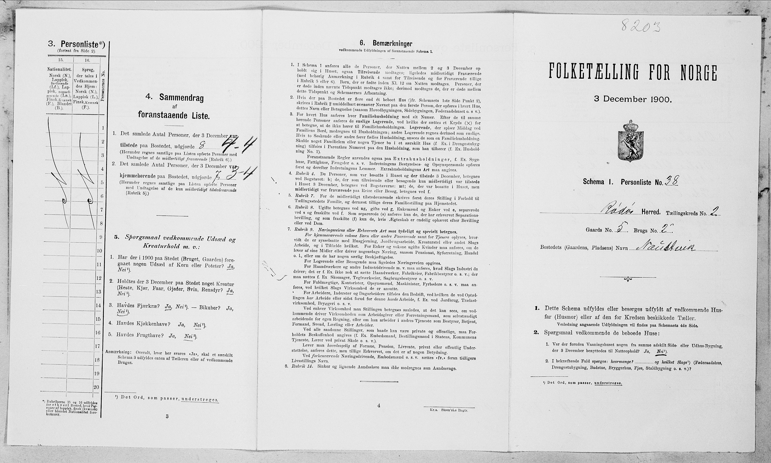 SAT, Folketelling 1900 for 1836 Rødøy herred, 1900, s. 188