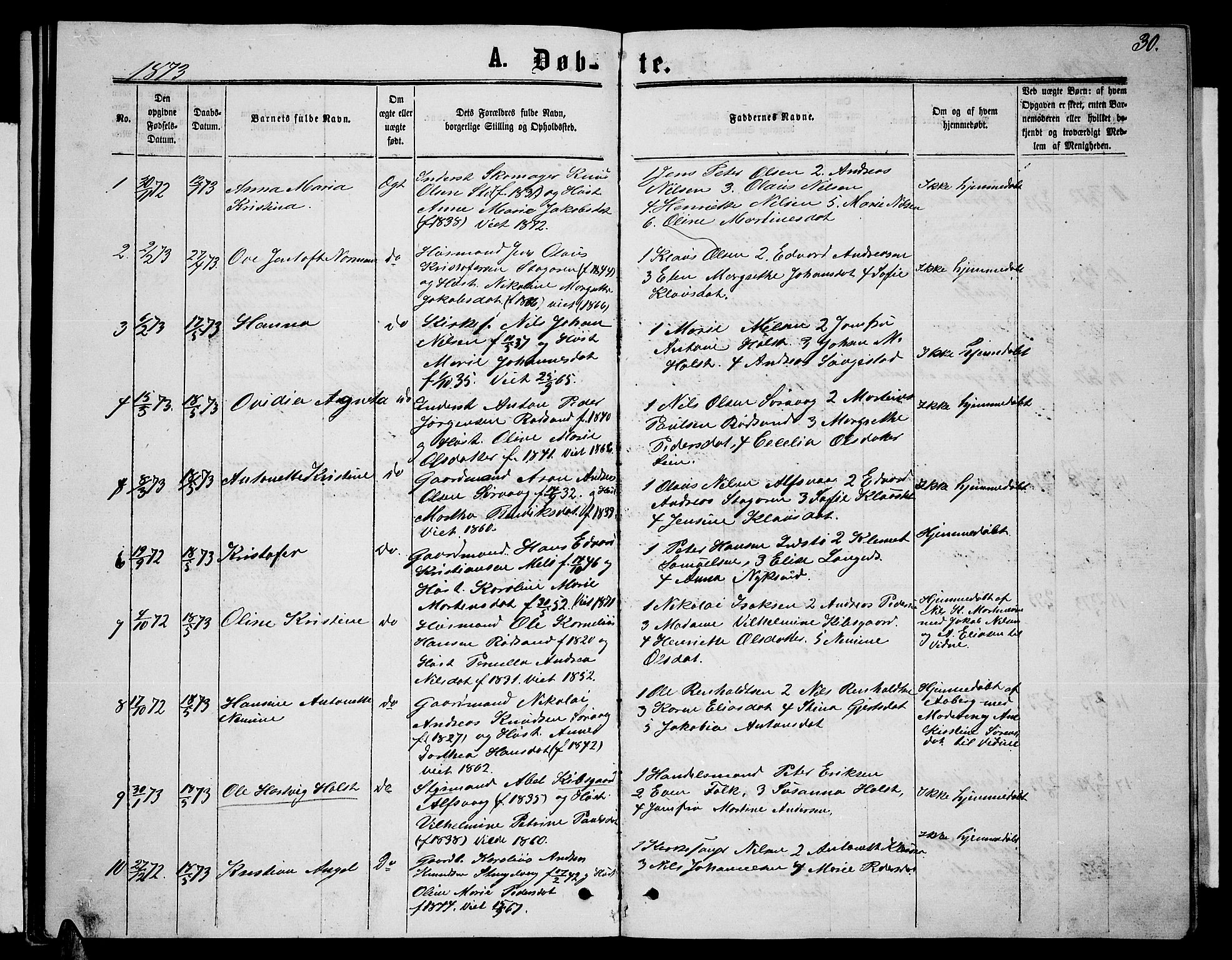 Ministerialprotokoller, klokkerbøker og fødselsregistre - Nordland, SAT/A-1459/894/L1358: Klokkerbok nr. 894C01, 1864-1877, s. 30
