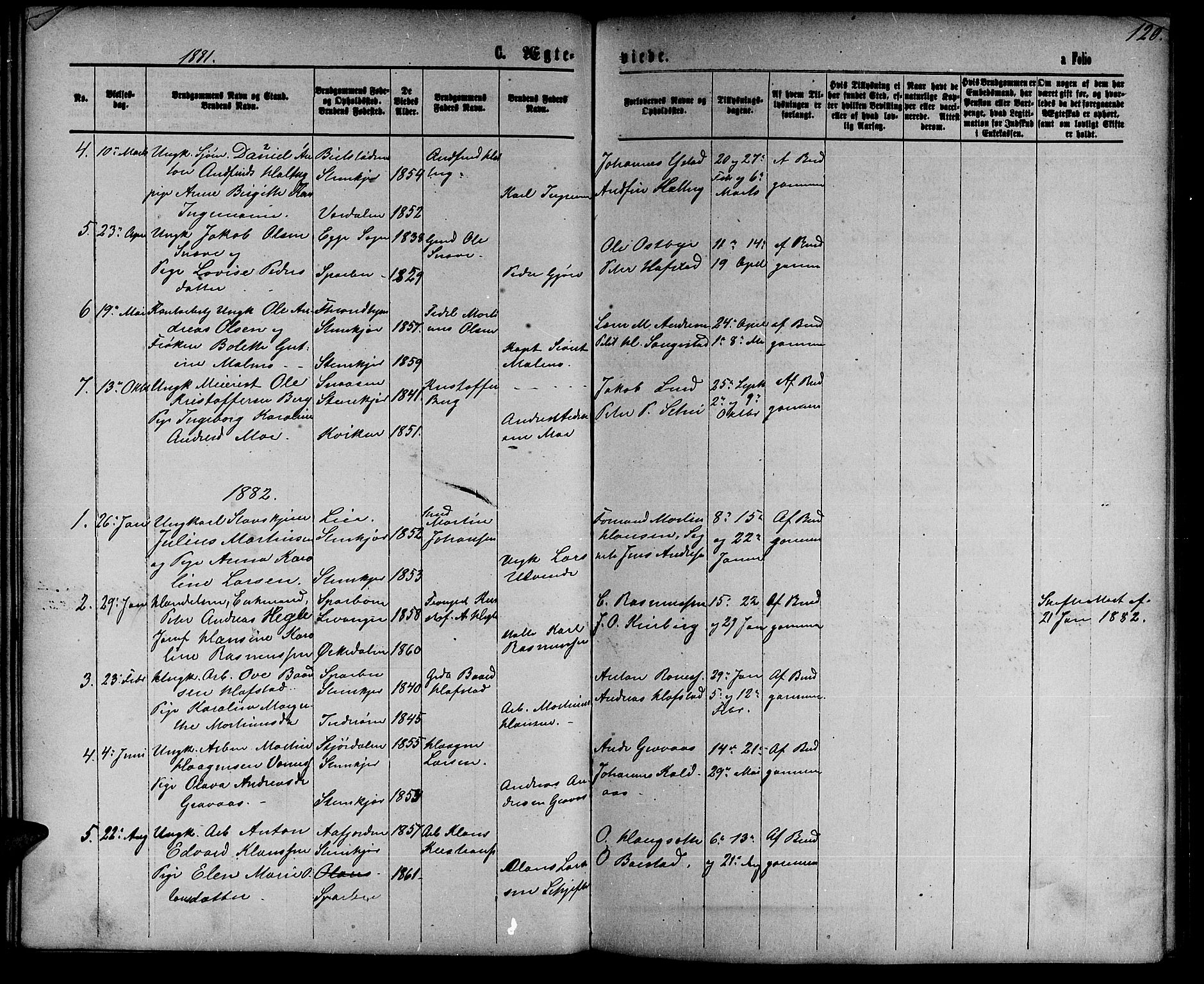 Ministerialprotokoller, klokkerbøker og fødselsregistre - Nord-Trøndelag, SAT/A-1458/739/L0373: Klokkerbok nr. 739C01, 1865-1882, s. 120