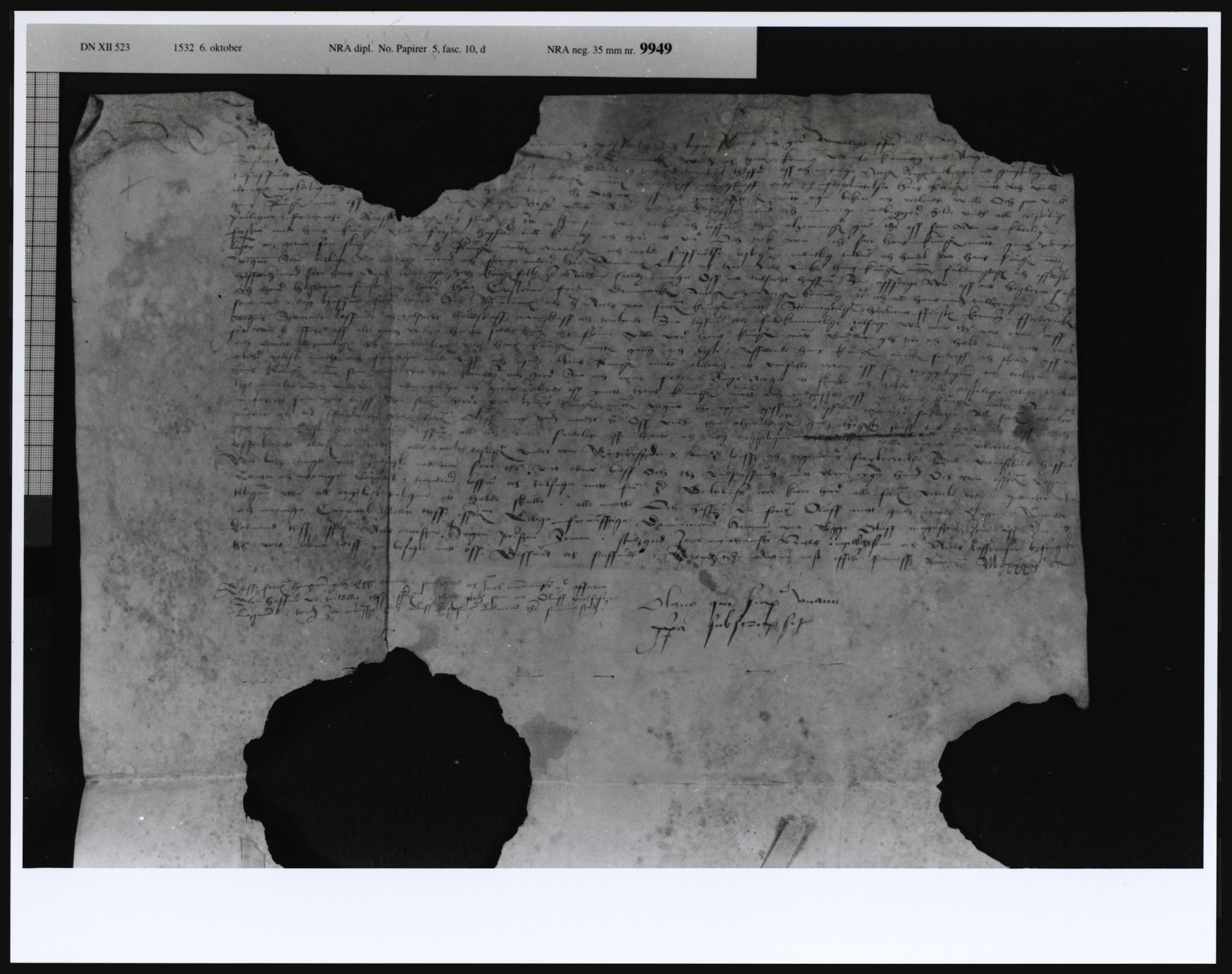 Riksarkivets diplomsamling, AV/RA-EA-5965/F11/L0004: Dokumenter, 1524-1536, s. 7