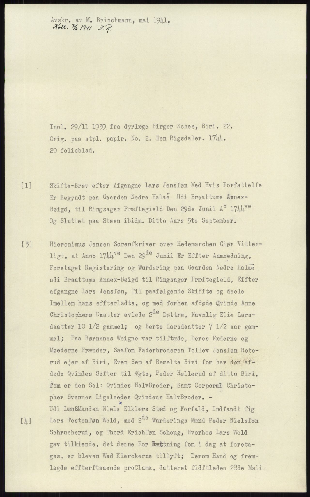 Samlinger til kildeutgivelse, Diplomavskriftsamlingen, AV/RA-EA-4053/H/Ha, s. 3487