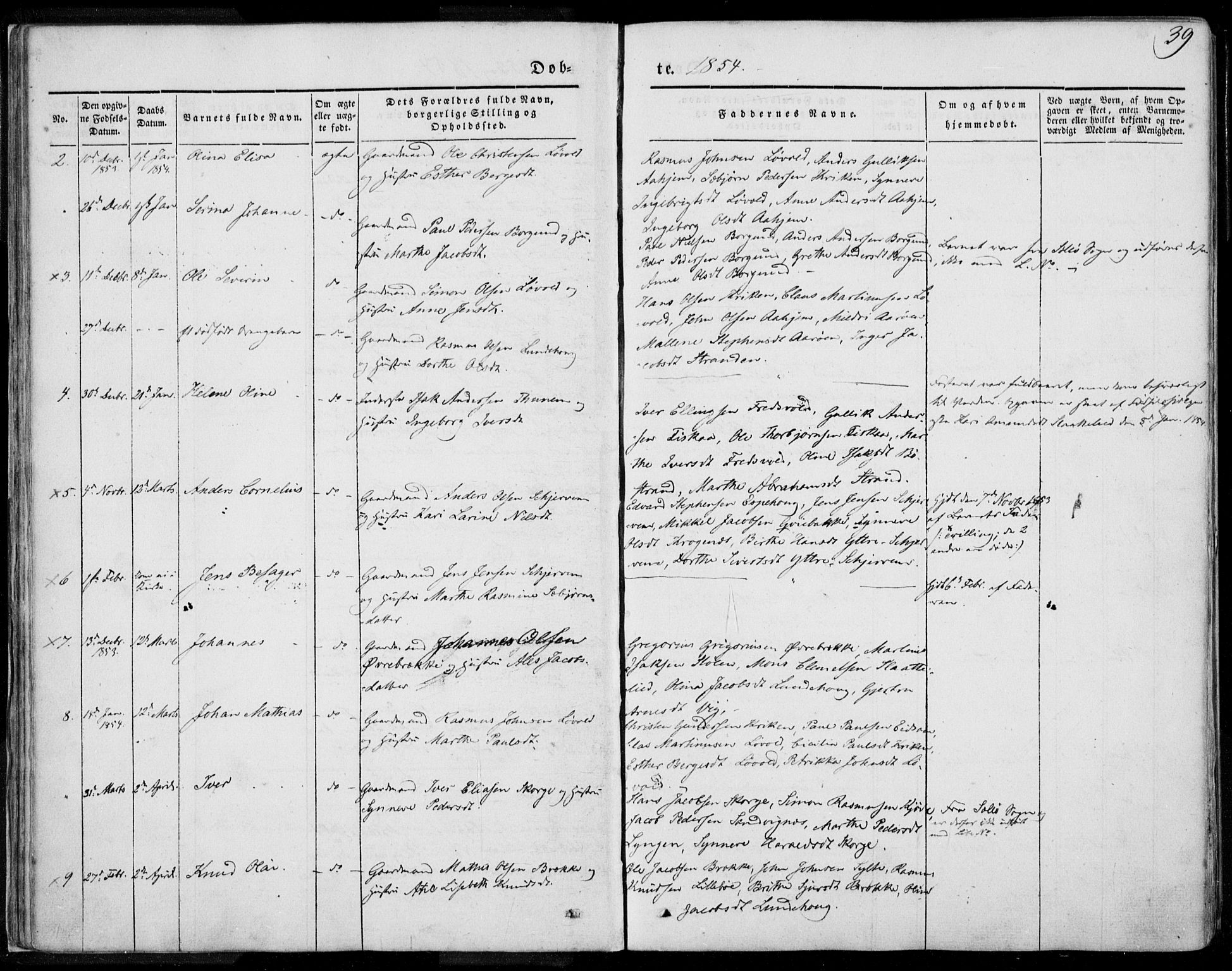 Ministerialprotokoller, klokkerbøker og fødselsregistre - Møre og Romsdal, AV/SAT-A-1454/501/L0006: Ministerialbok nr. 501A06, 1844-1868, s. 39
