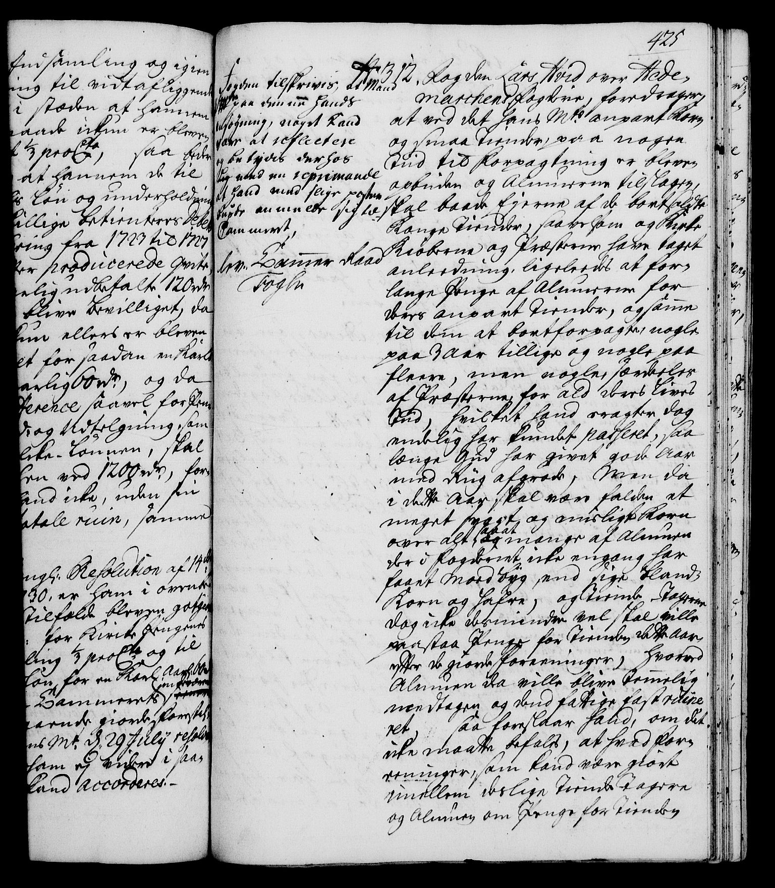 Rentekammeret, Kammerkanselliet, AV/RA-EA-3111/G/Gh/Gha/L0019: Norsk ekstraktmemorialprotokoll (merket RK 53.64), 1736-1737, s. 425