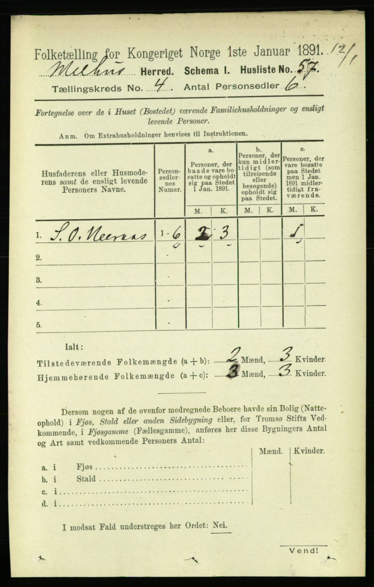 RA, Folketelling 1891 for 1653 Melhus herred, 1891, s. 1958