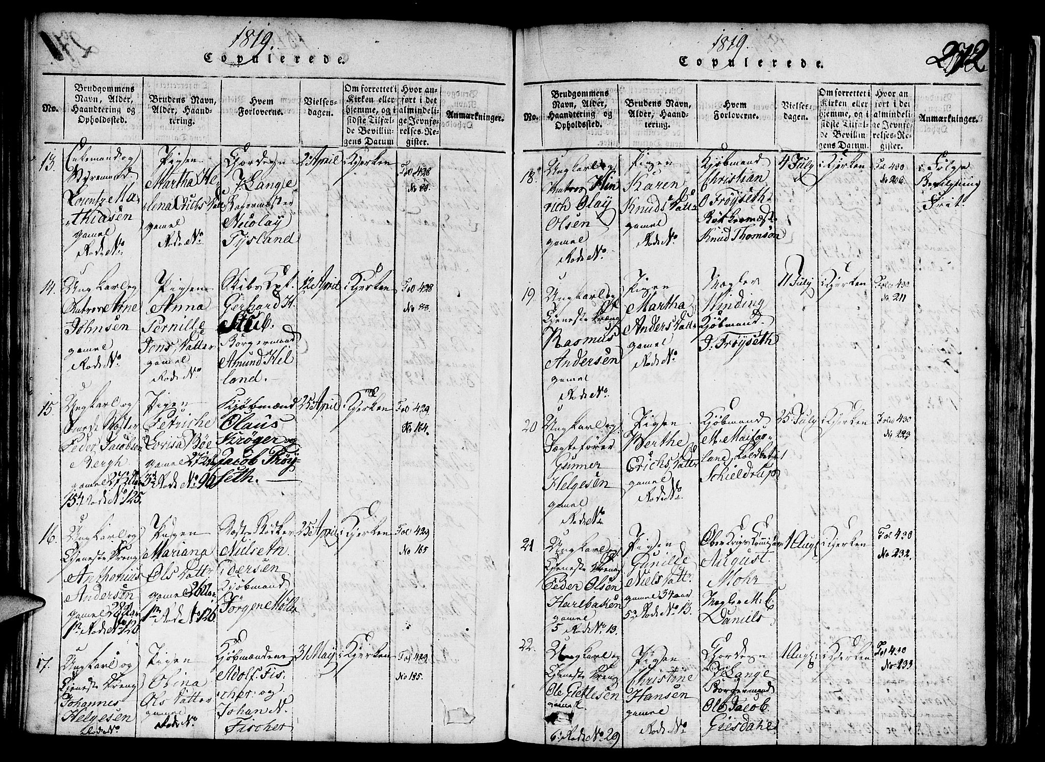 Nykirken Sokneprestembete, AV/SAB-A-77101/H/Haa/L0011: Ministerialbok nr. A 11, 1816-1821, s. 272