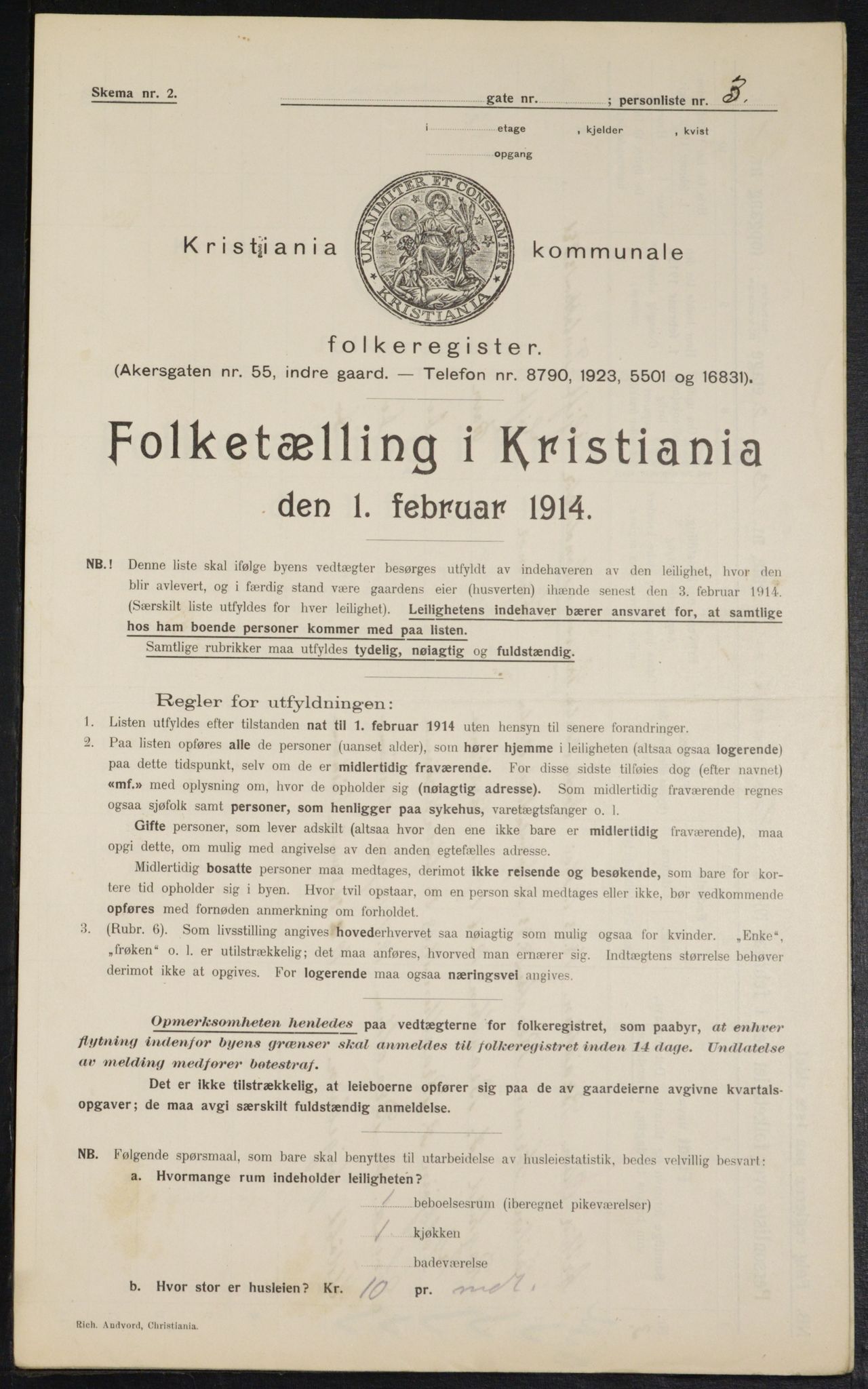 OBA, Kommunal folketelling 1.2.1914 for Kristiania, 1914, s. 118286
