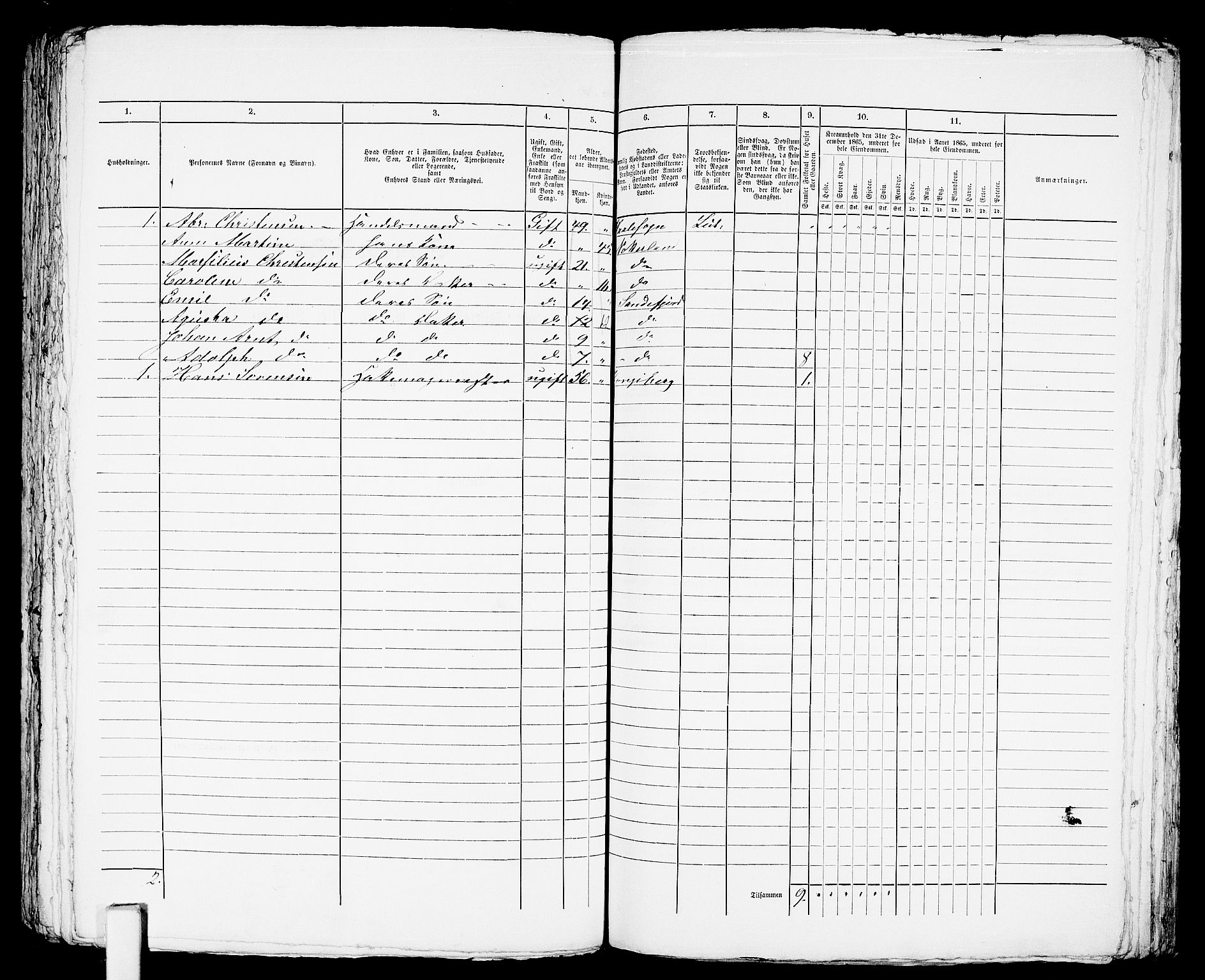 RA, Folketelling 1865 for 0706B Sandeherred prestegjeld, Sandefjord kjøpstad, 1865, s. 333