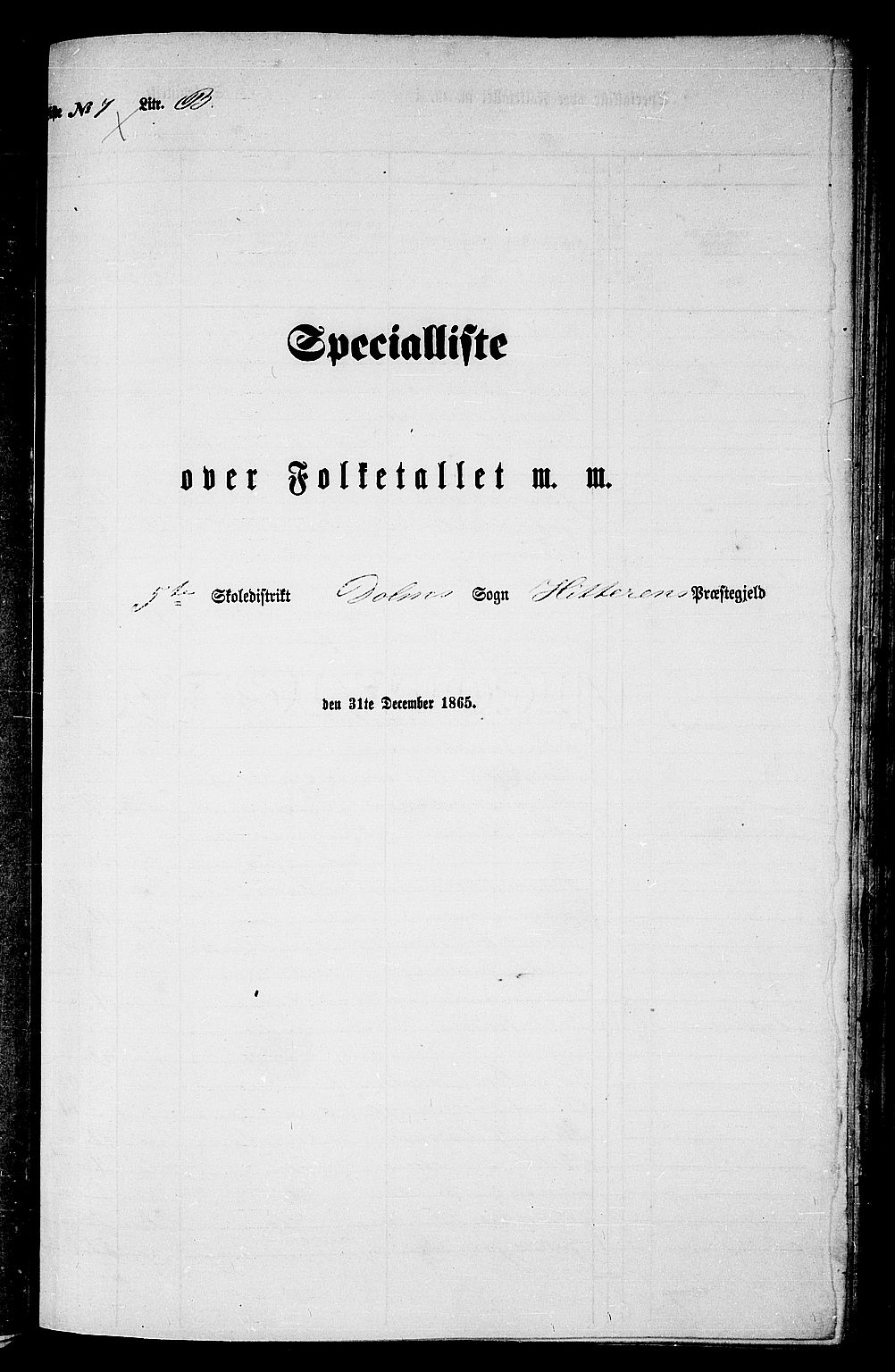 RA, Folketelling 1865 for 1617P Hitra prestegjeld, 1865, s. 121