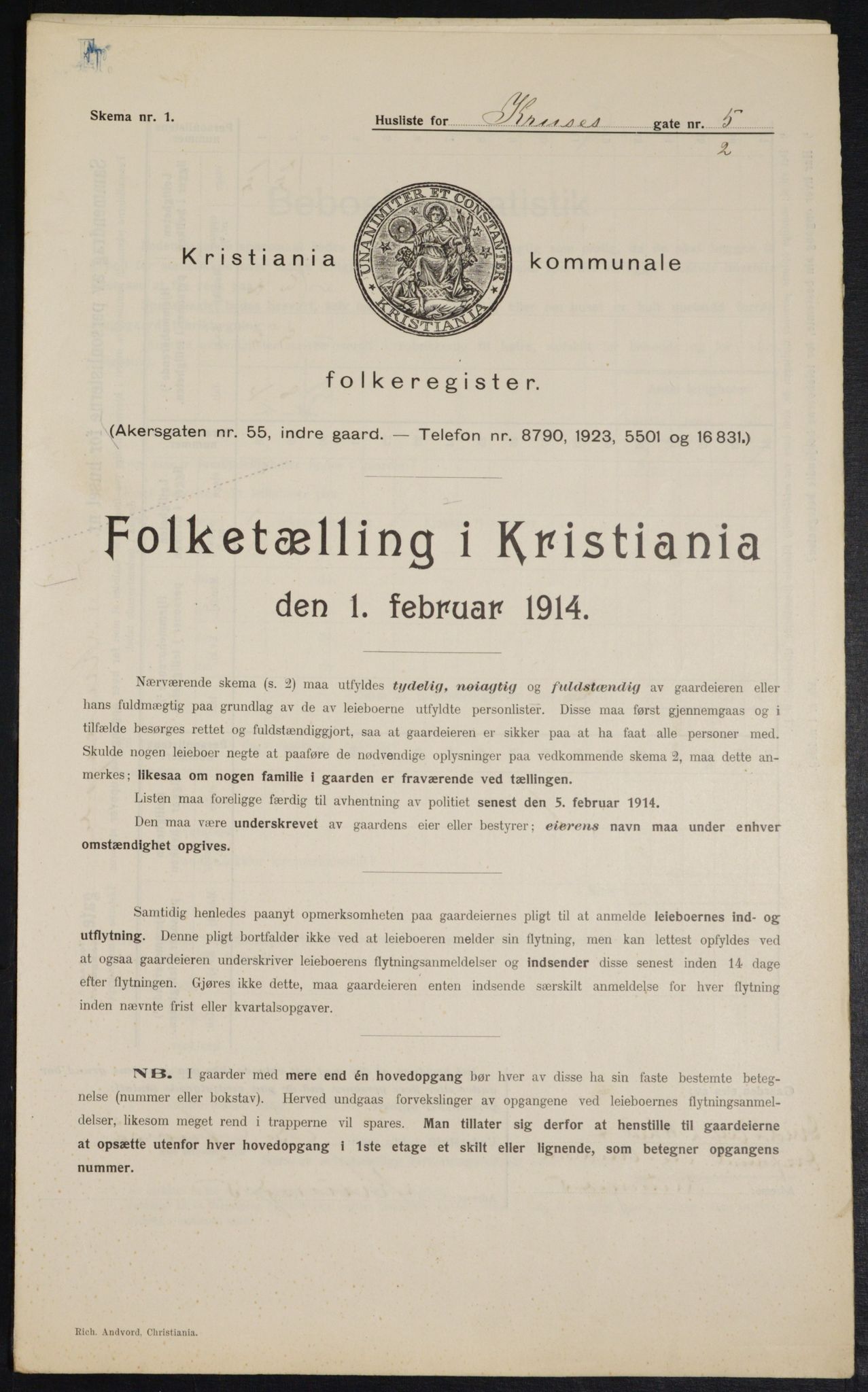 OBA, Kommunal folketelling 1.2.1914 for Kristiania, 1914, s. 54873